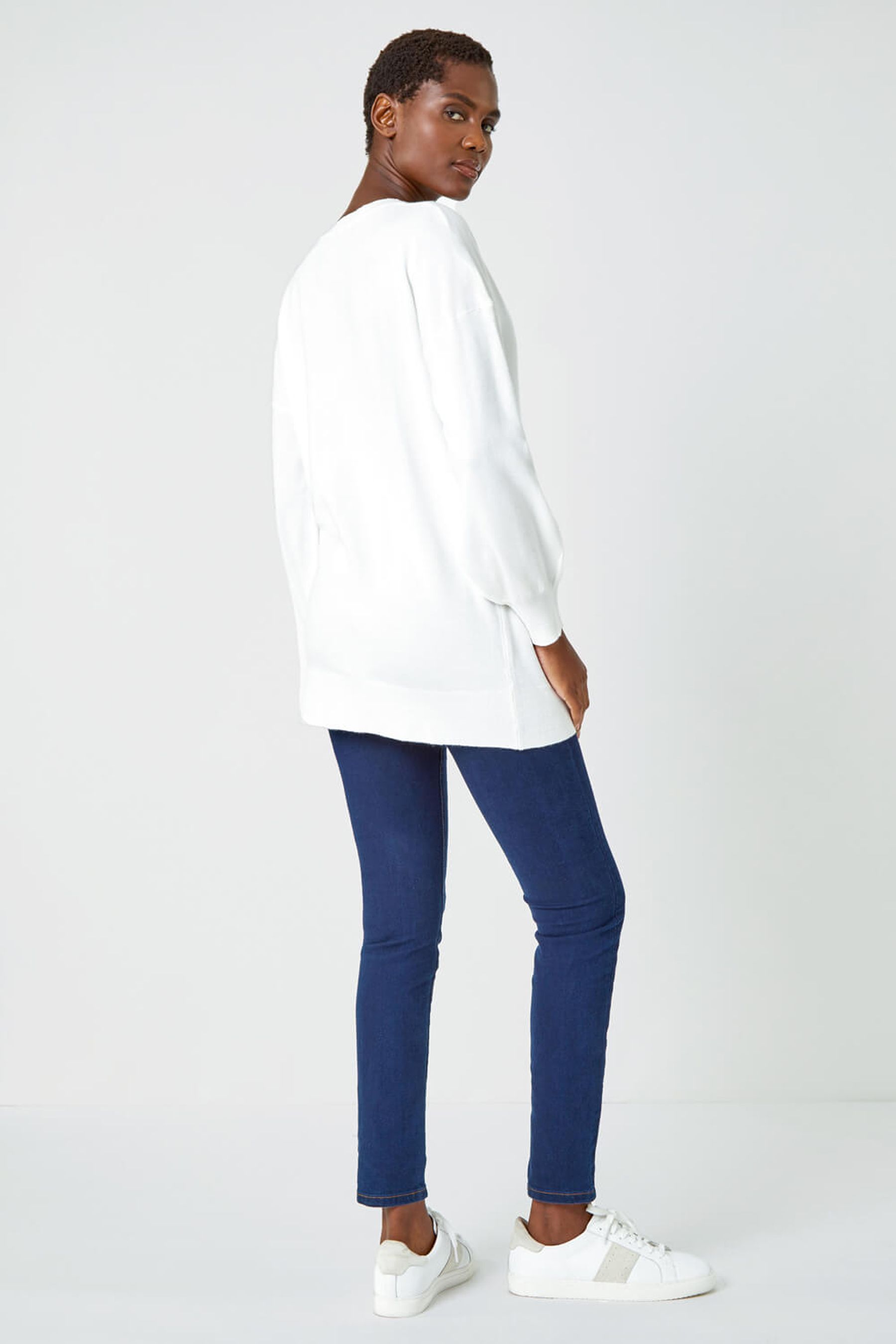 Long white jumper outlet