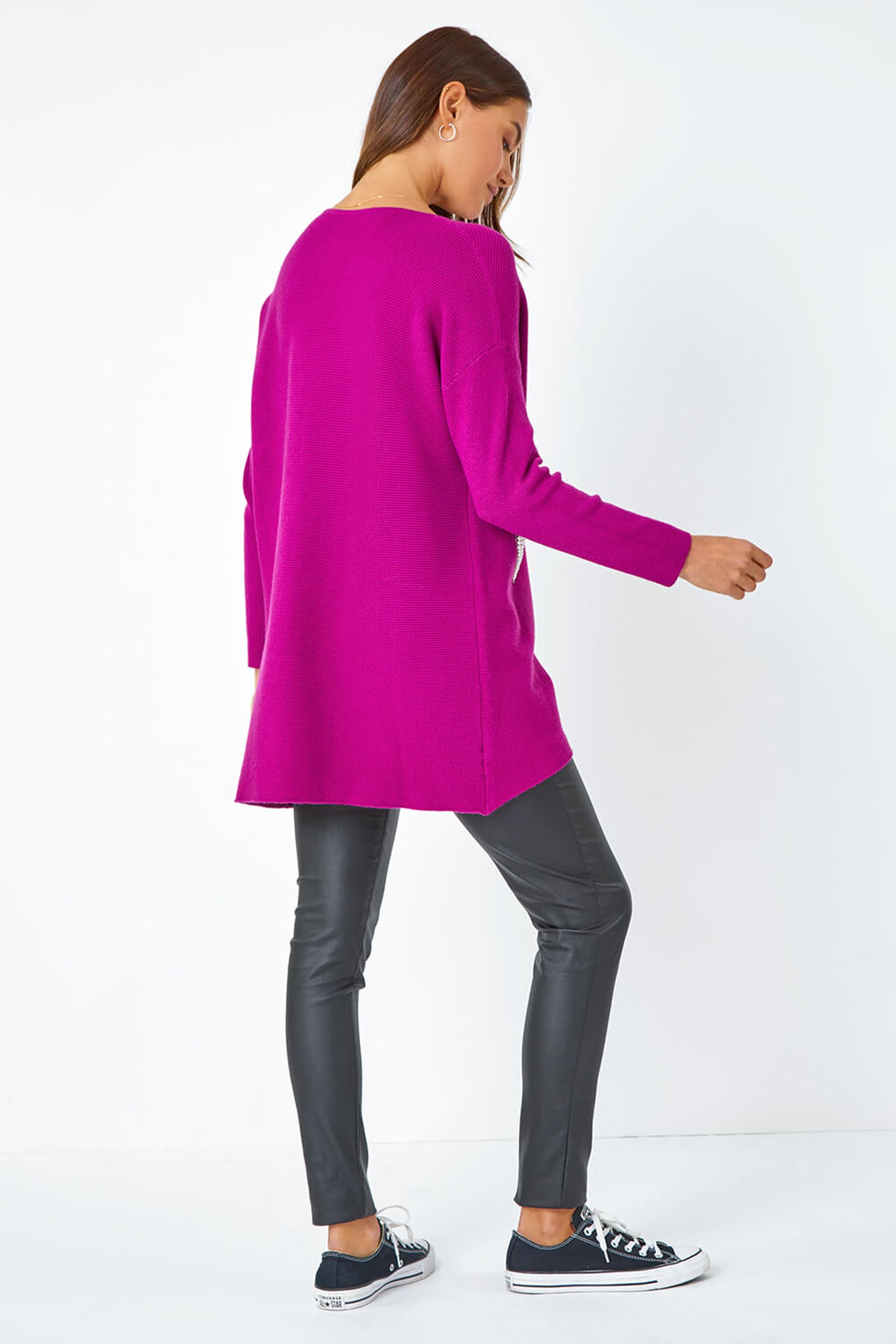 Pink sweater with pearls top