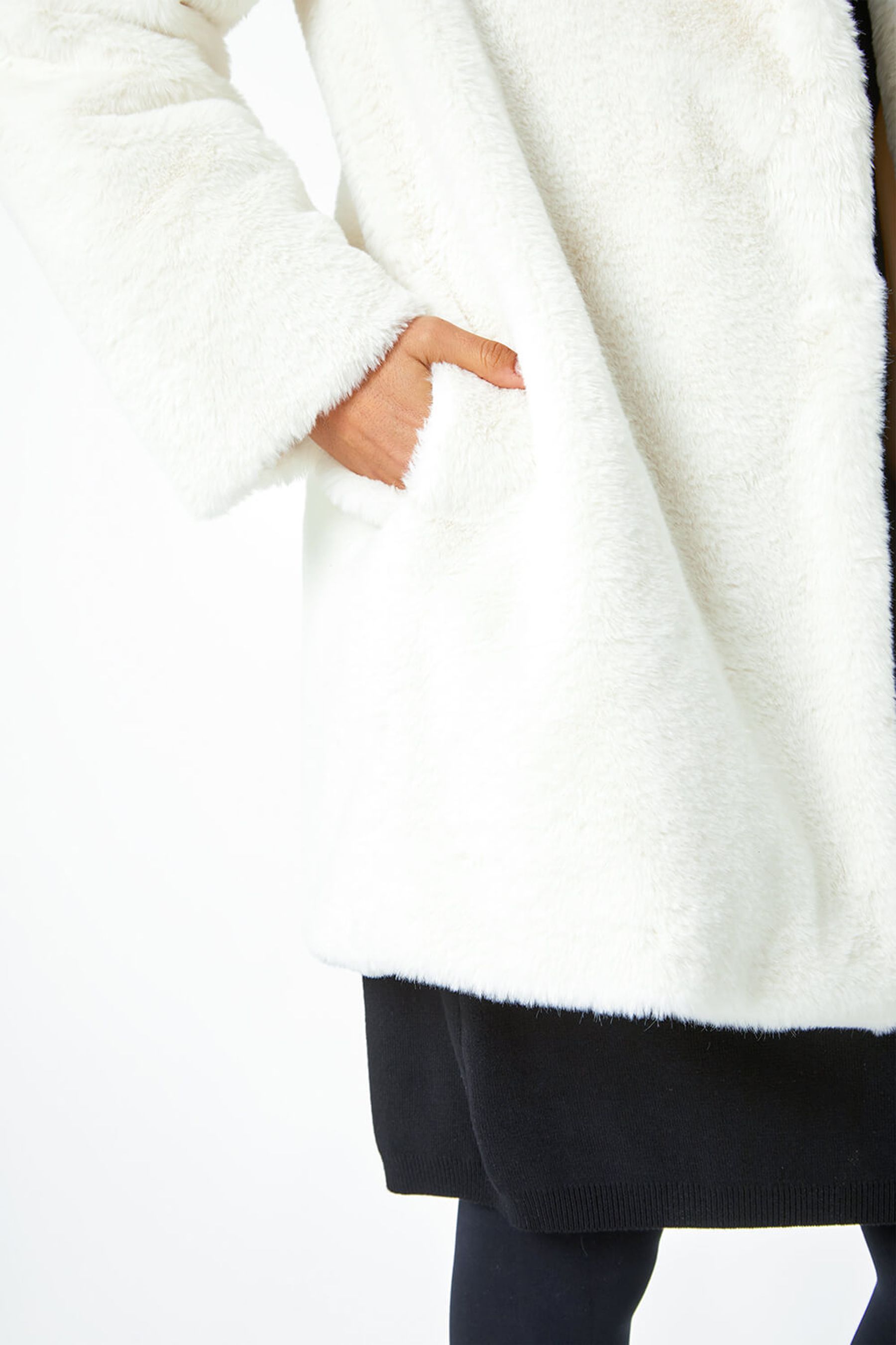 Buy Roman White Faux Fur Longline Coat from Next Ireland