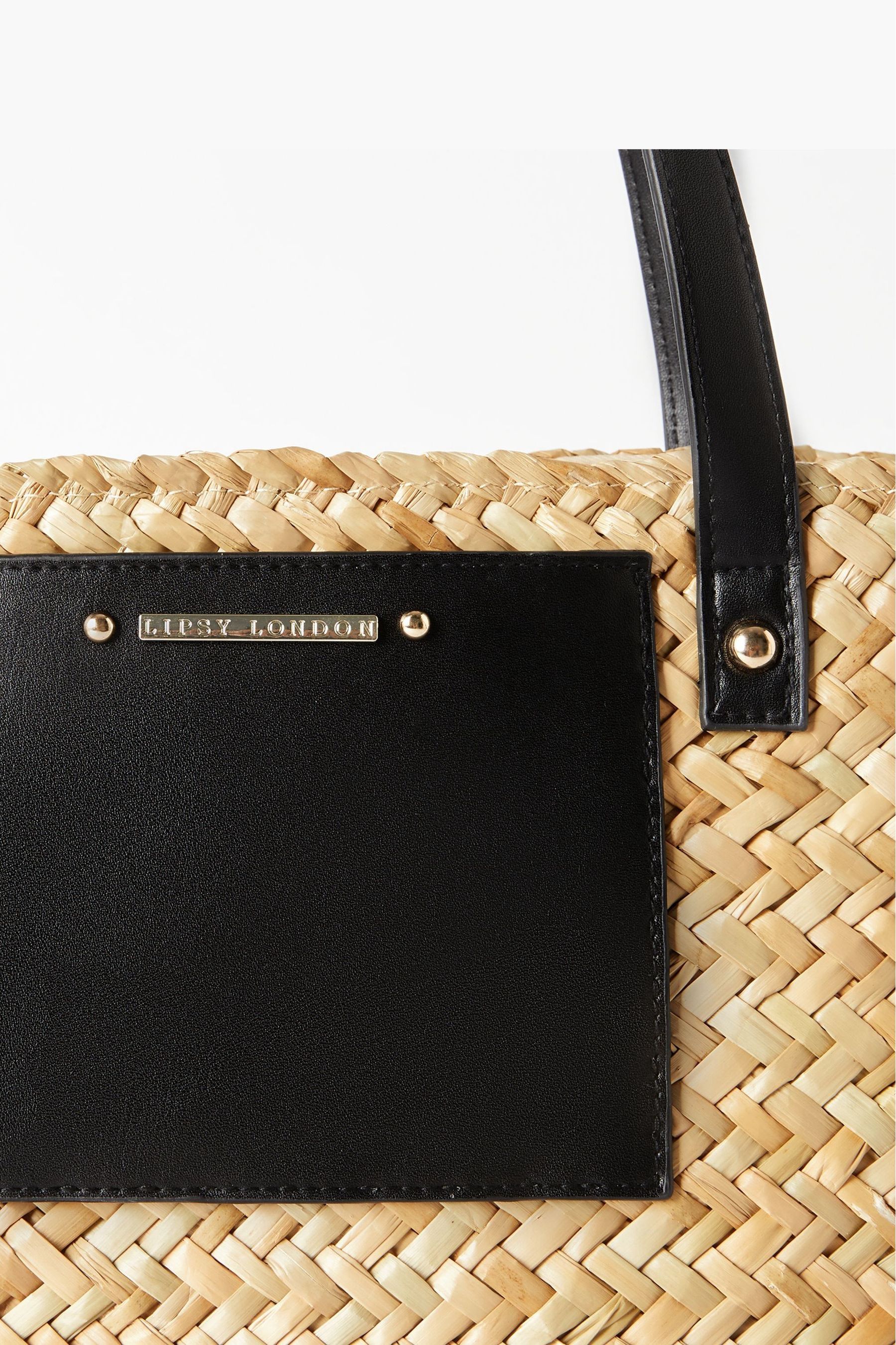Buy Lipsy Beige Real Straw Beach Tote Bag from Next Luxembourg