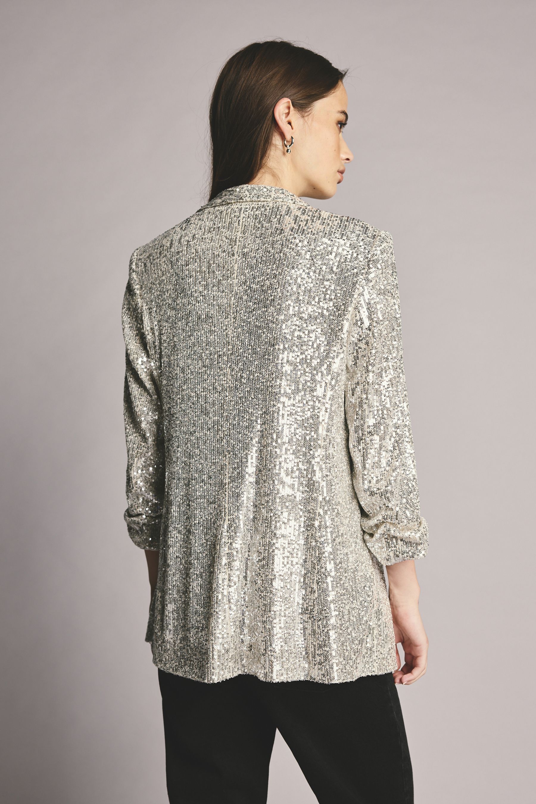 Silver sequin coat 2025