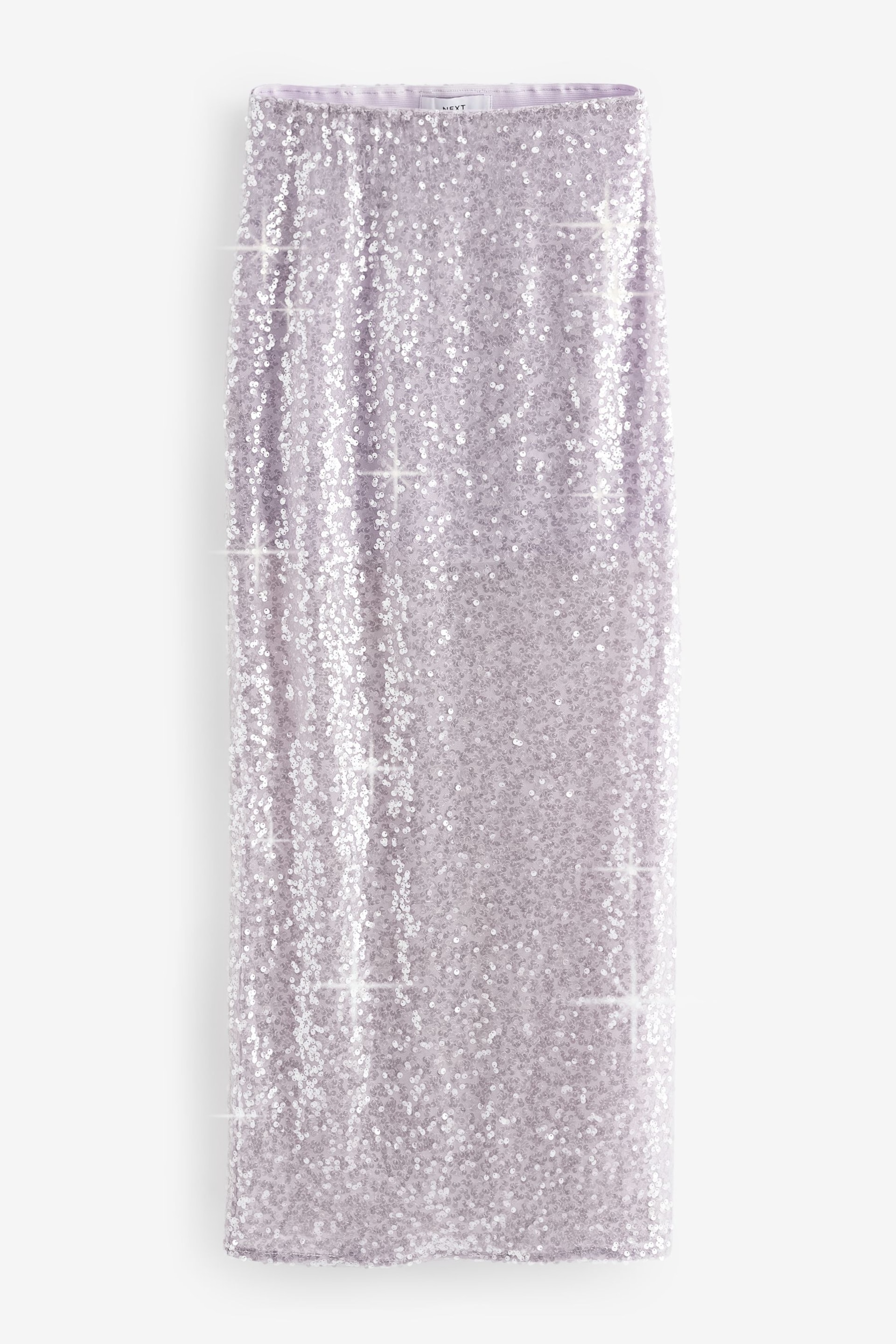 Lilac Purple Sequin Midi Skirt - Image 5 of 6