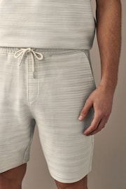 Grey Textured Zip Pocket Jersey Shorts - Image 1 of 9