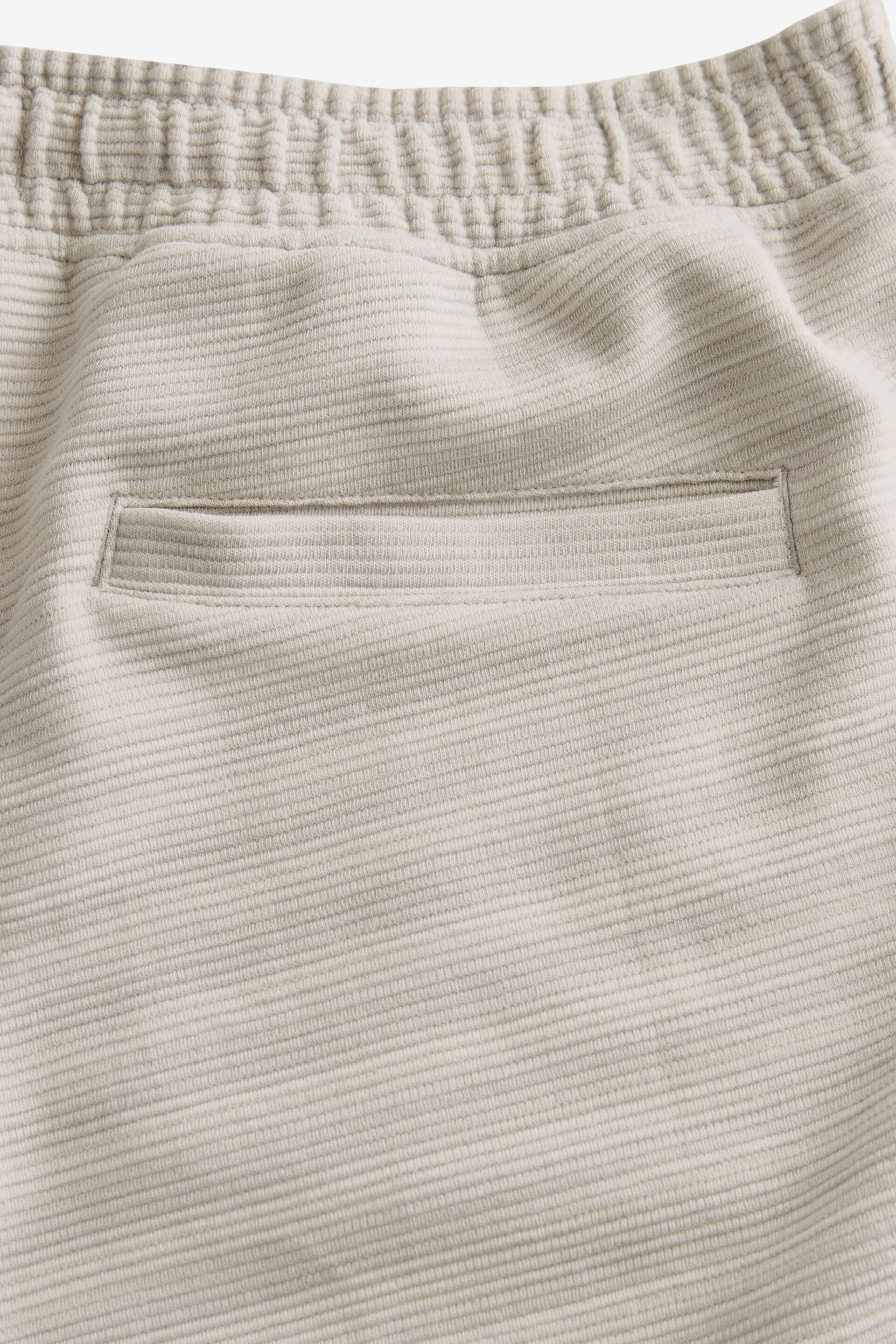 Grey Textured Zip Pocket Jersey Shorts - Image 7 of 9