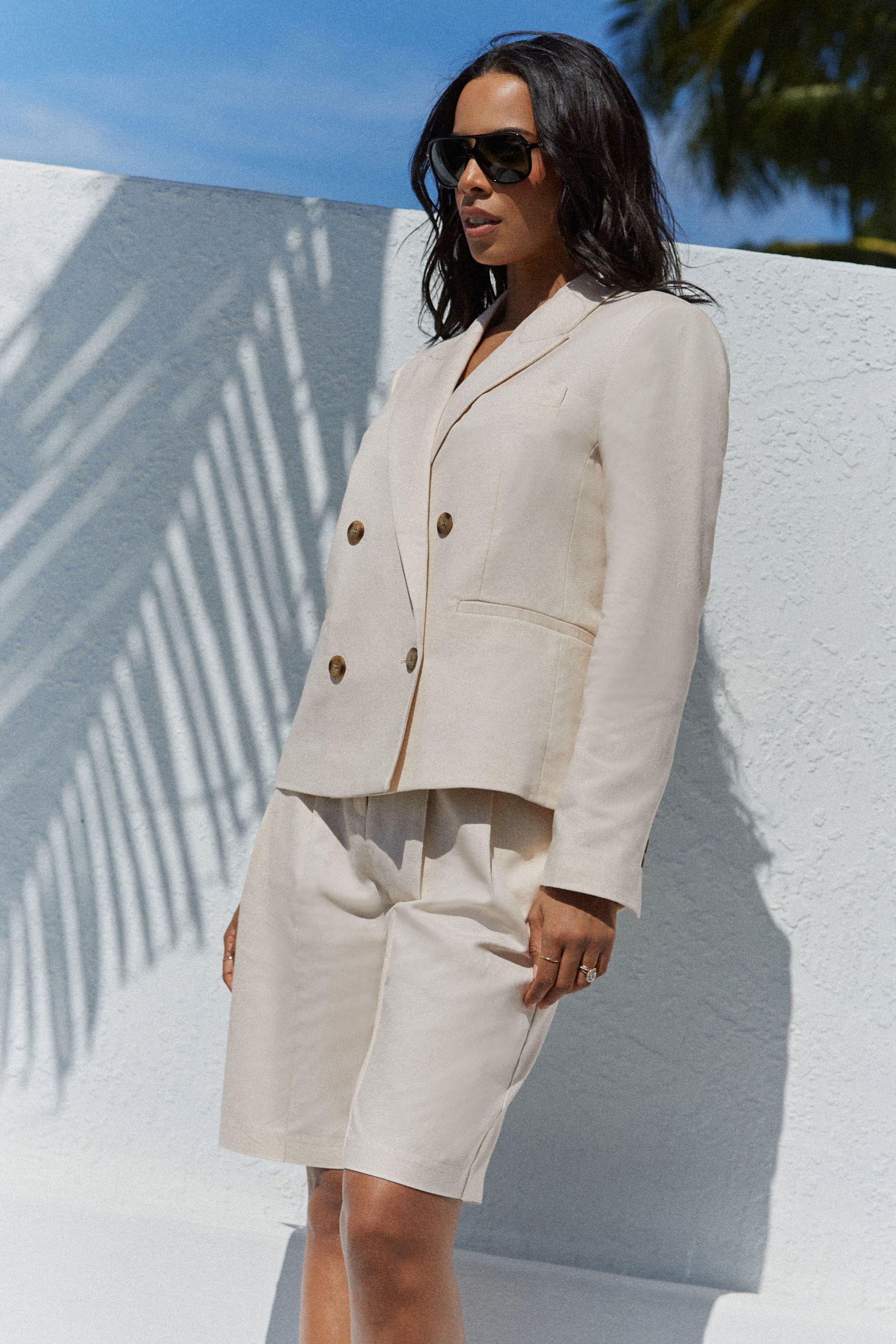 Buy Neutral Rochelle Double Breasted Blazer from Next Luxembourg