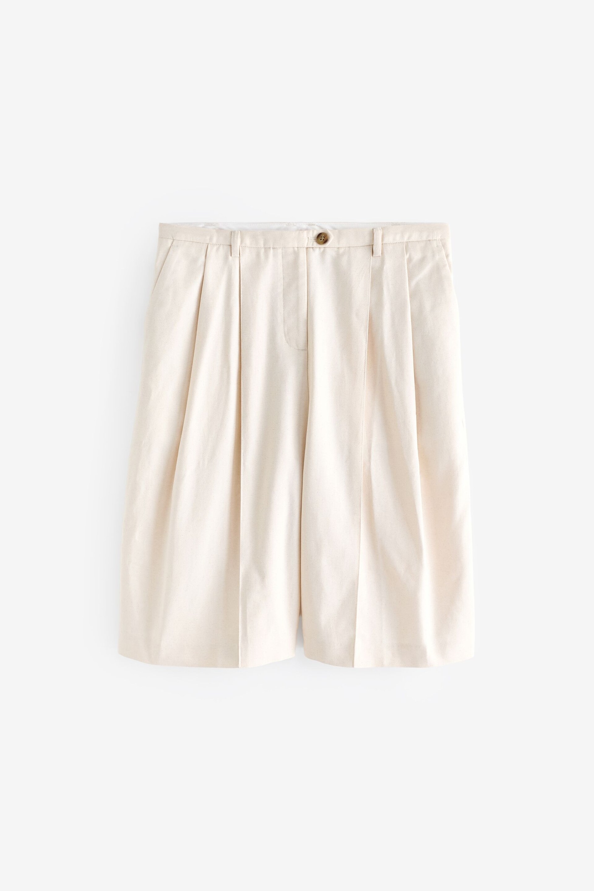 Neutral Rochelle Fleck Long Shorts - Image 4 of 5