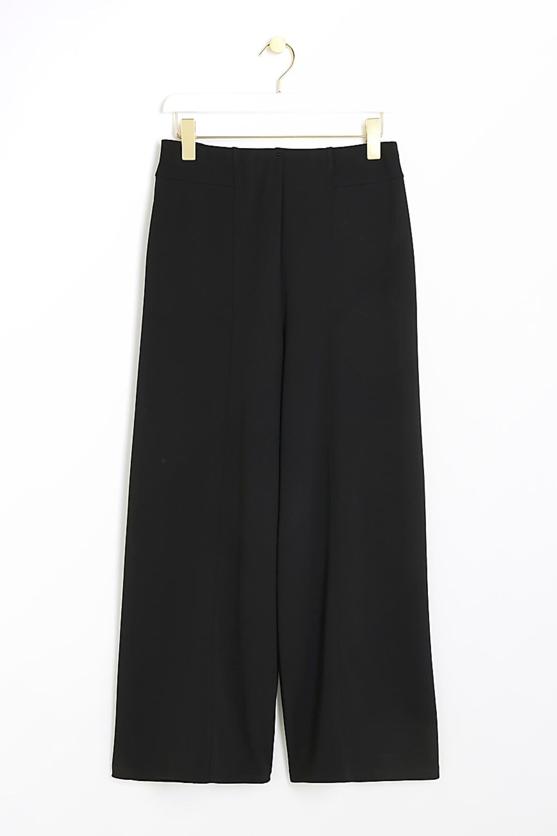 River Island Black Petite Wide Leg Stitch Detail Trousers - Image 5 of 6