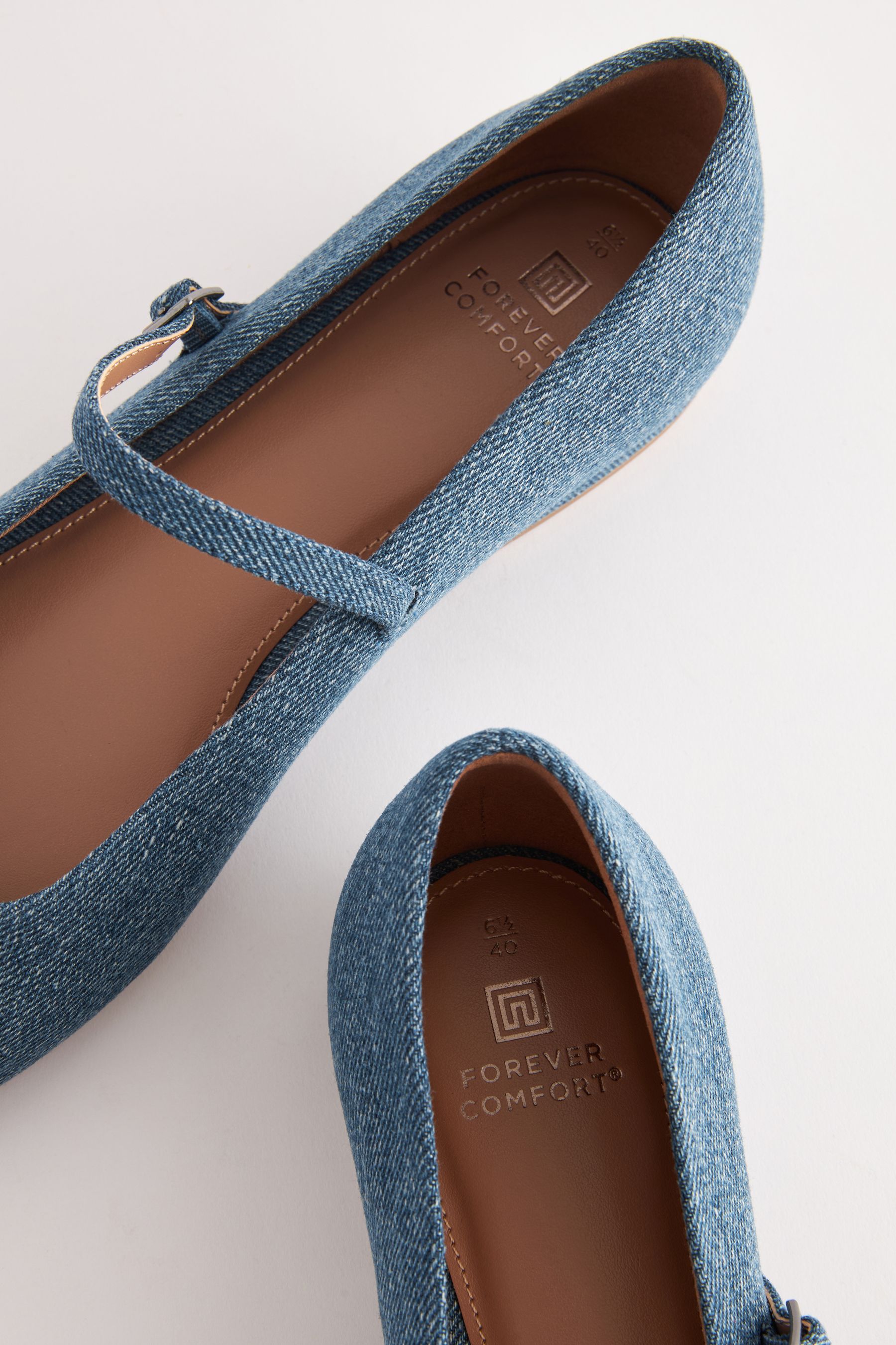 Blue denim flats online