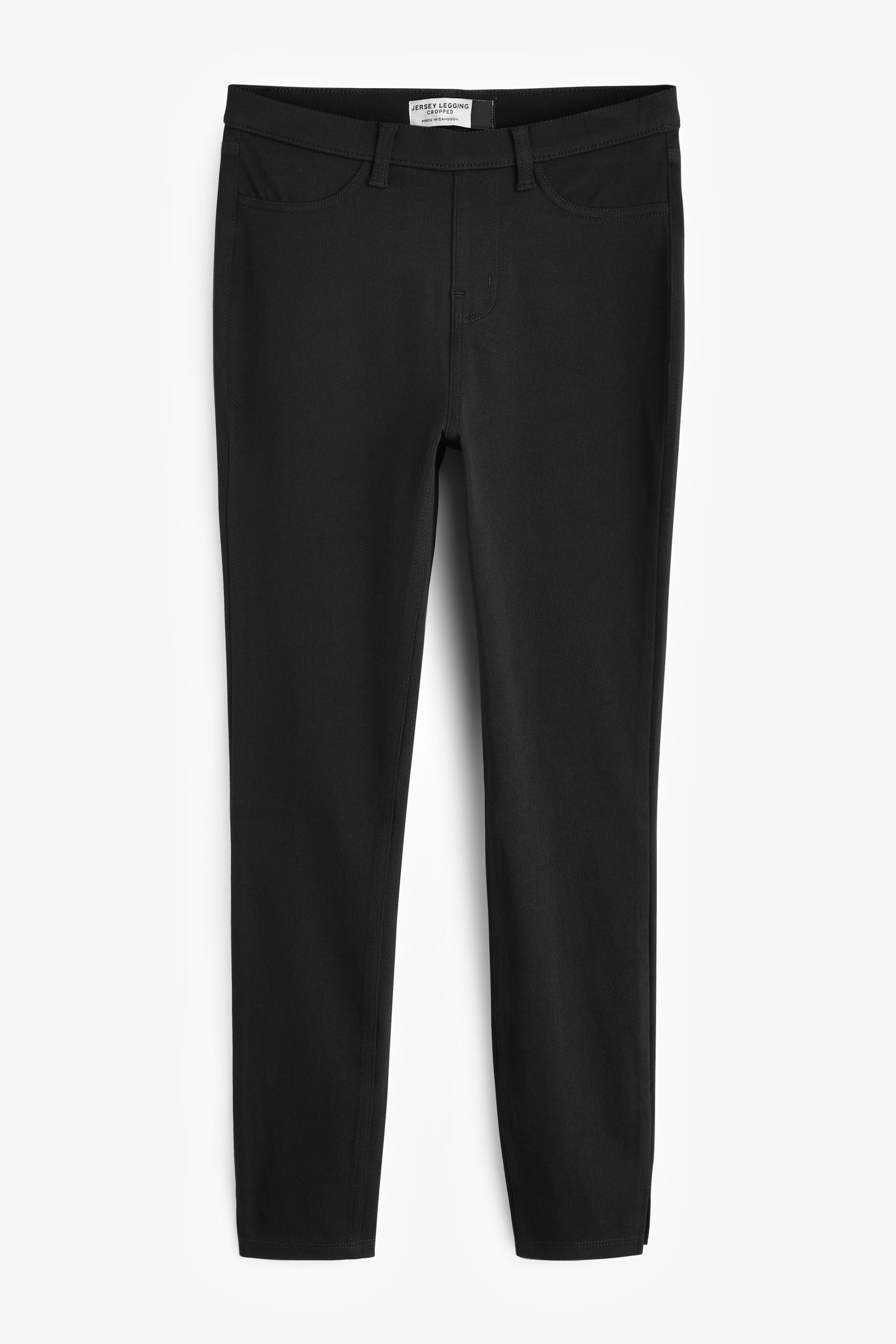 Buy Black Cropped Denim Jersey Leggings from Next Luxembourg