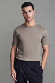 Reiss Cinder Day Mercerised Cotton Crew Neck T-Shirt - Image 1 of 5