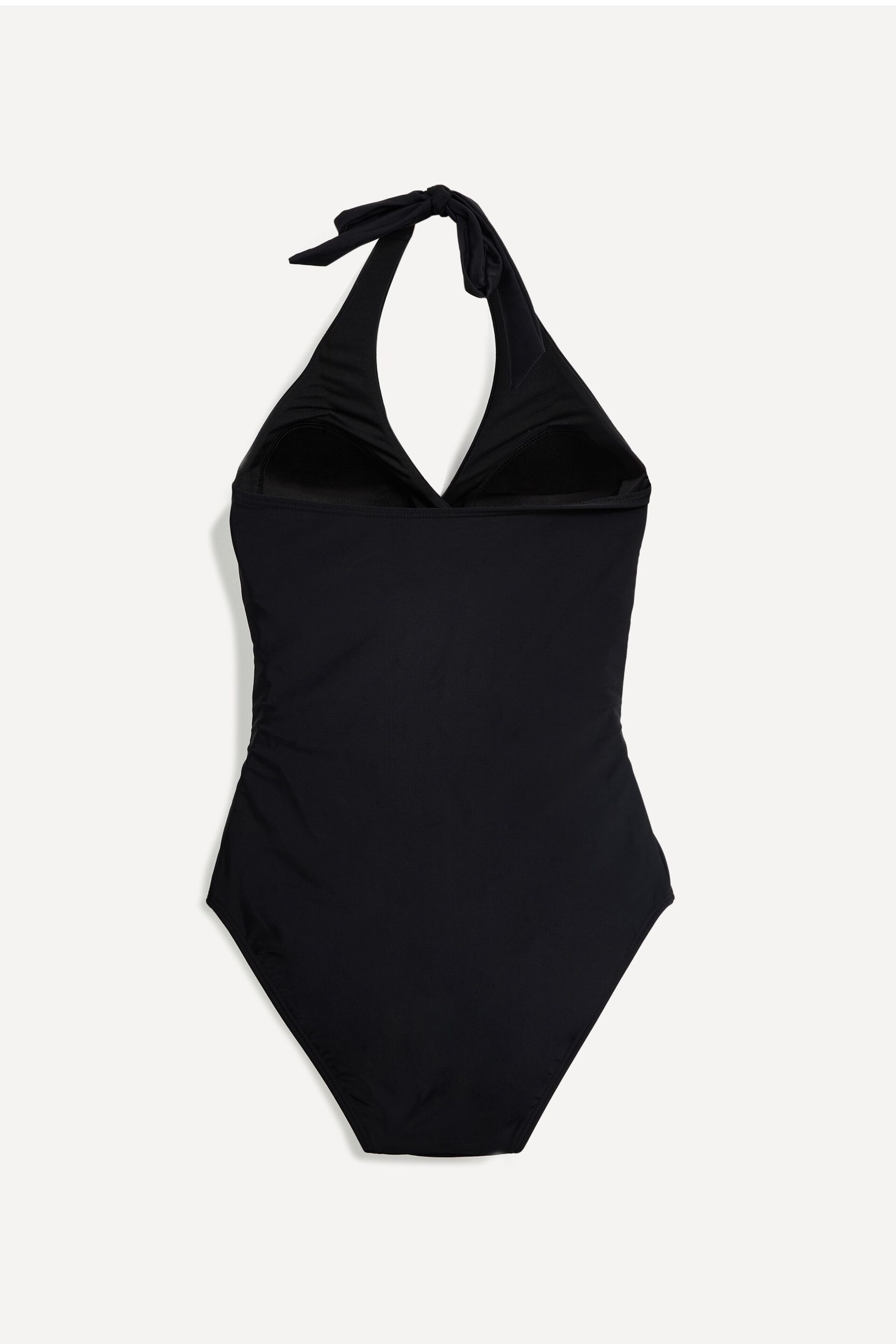 Linzi Black Paros Halterneck Tummy Control Ruched Swimsuit - Image 4 of 6