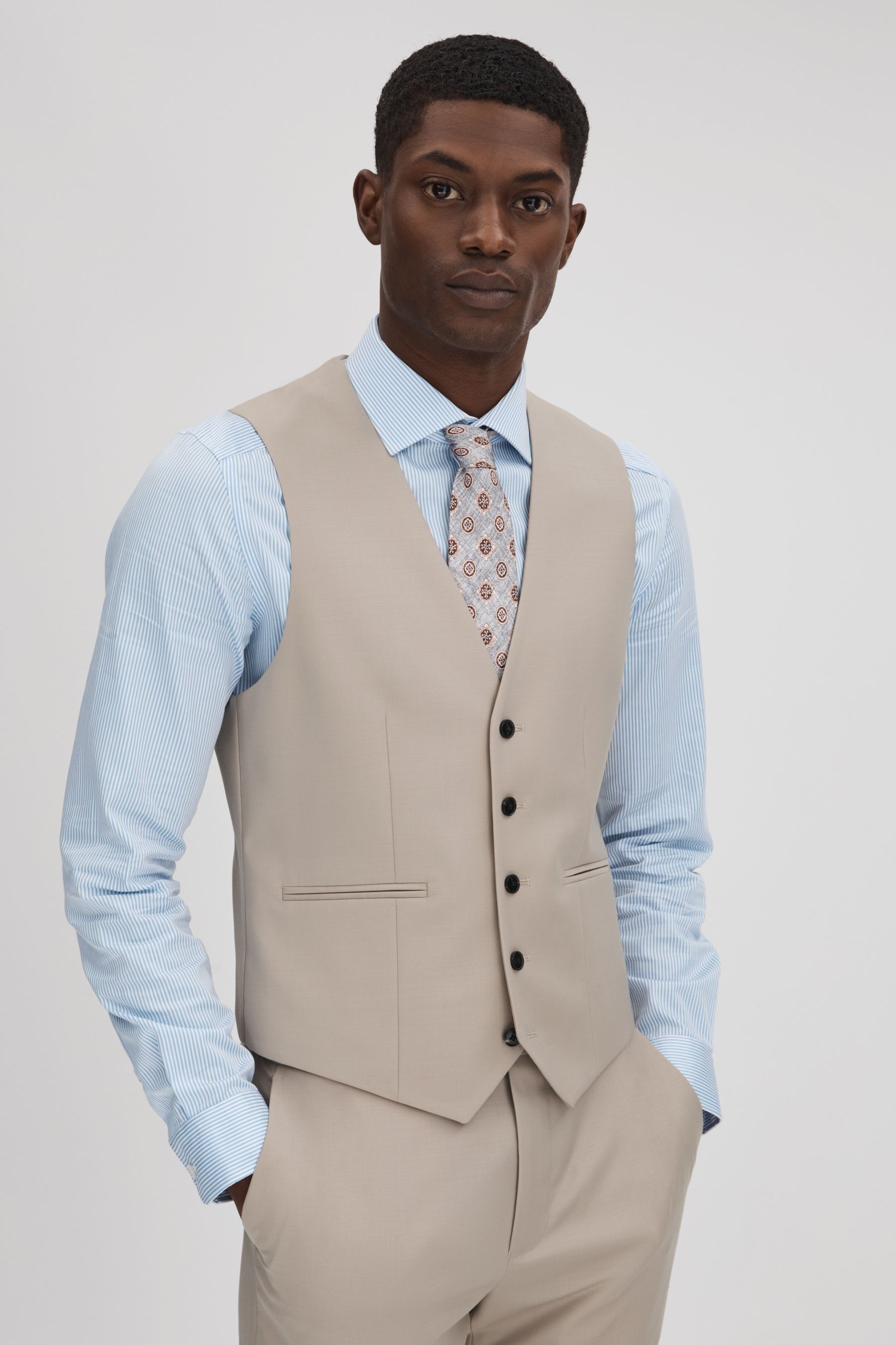 Buy Reiss Stone Dillon Slim Fit Wool Blend Waistcoat from Next Luxembourg