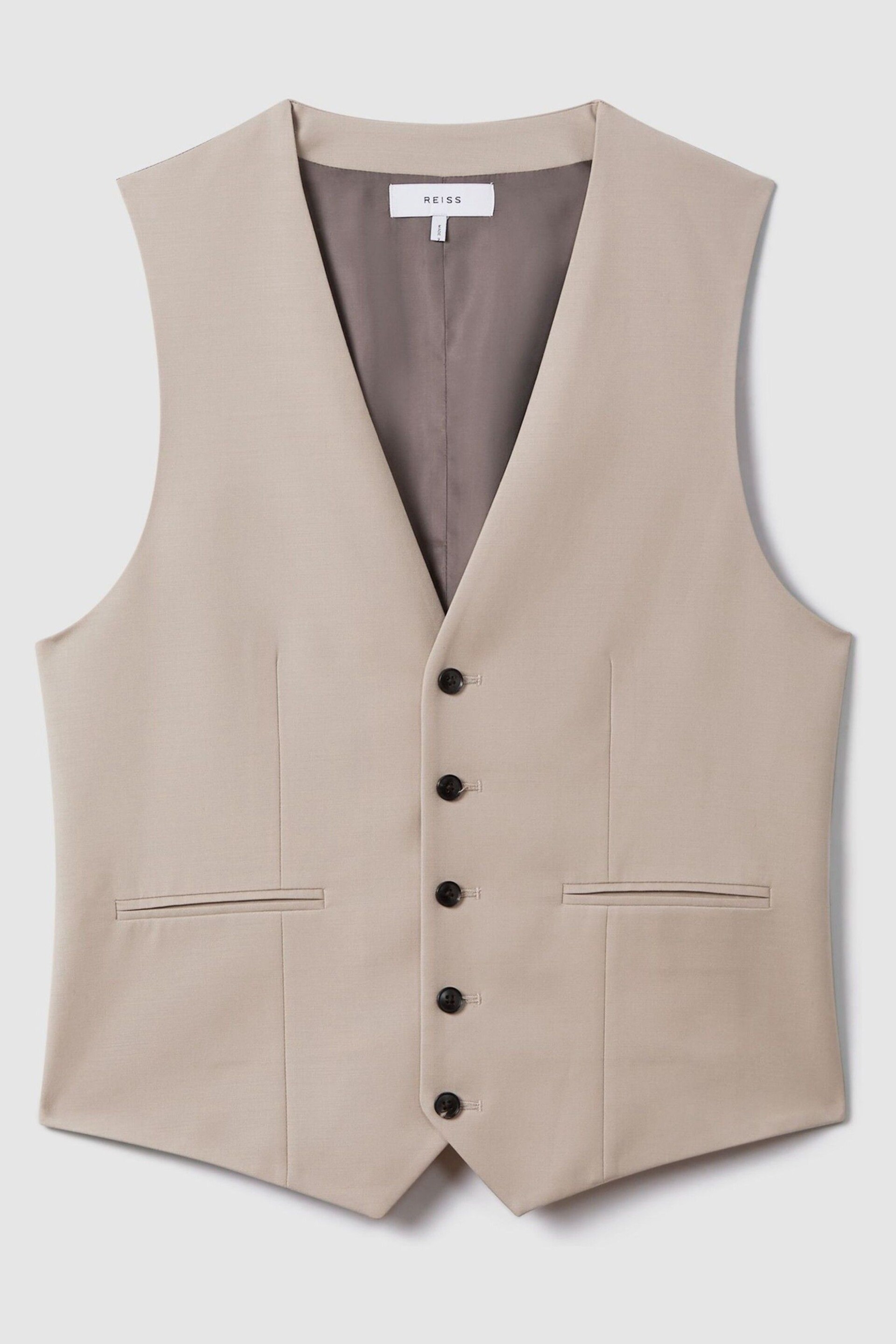 Reiss Stone Dillon Slim Fit Wool Blend Waistcoat - Image 2 of 5