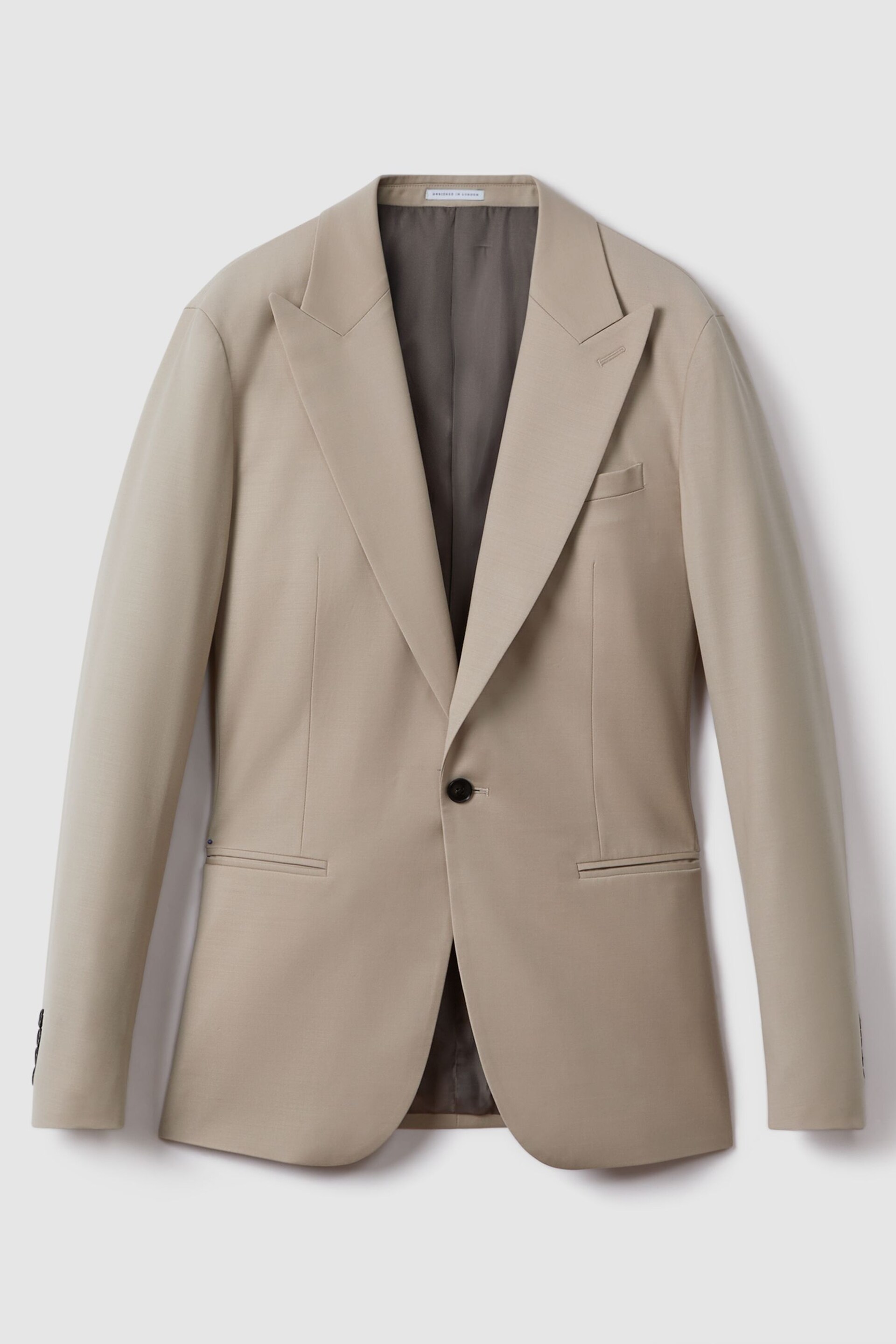 Reiss Stone Dillon Slim Fit Wool Blend Single Breasted Blazer - Image 2 of 7