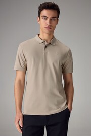 Neutral Slim Fit Short Sleeve Pique Polo Shirt - Image 1 of 5