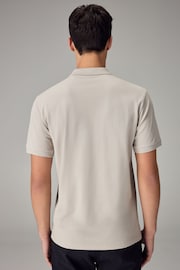 Neutral Slim Fit Short Sleeve Pique Polo Shirt - Image 3 of 5