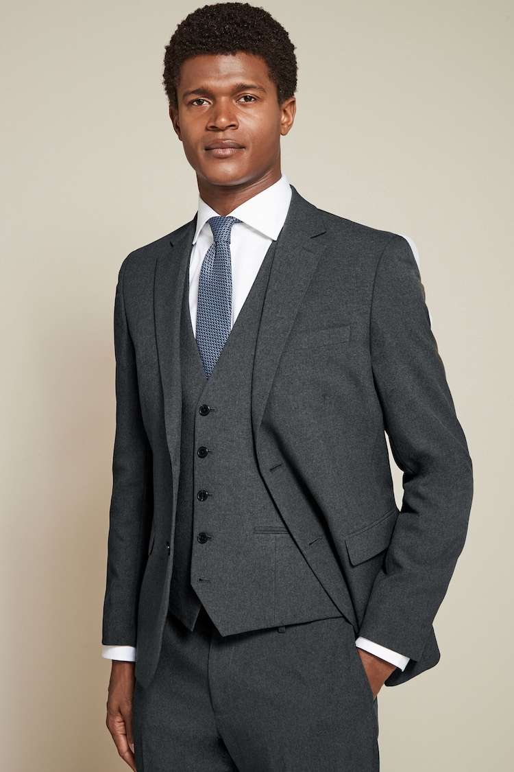 Charcoal Grey Slim Fit Essential Suit Jacket - Image 1 of 10