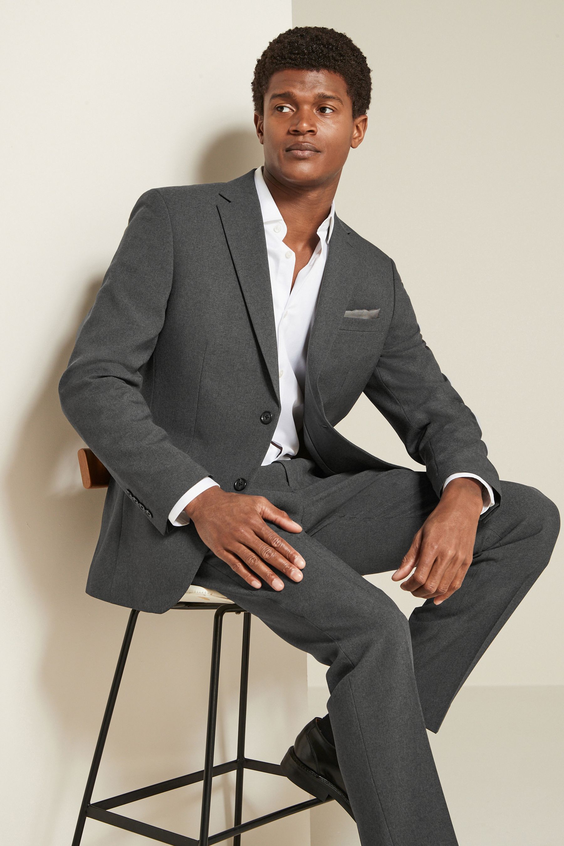 Buy Charcoal Grey Regular Fit Essential Suit Jacket from the Next UK online shop