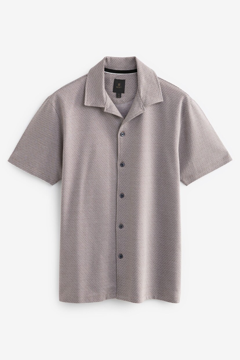 Neutral Geo Textured Jersey Short Sleeve Shirt - Image 5 of 7