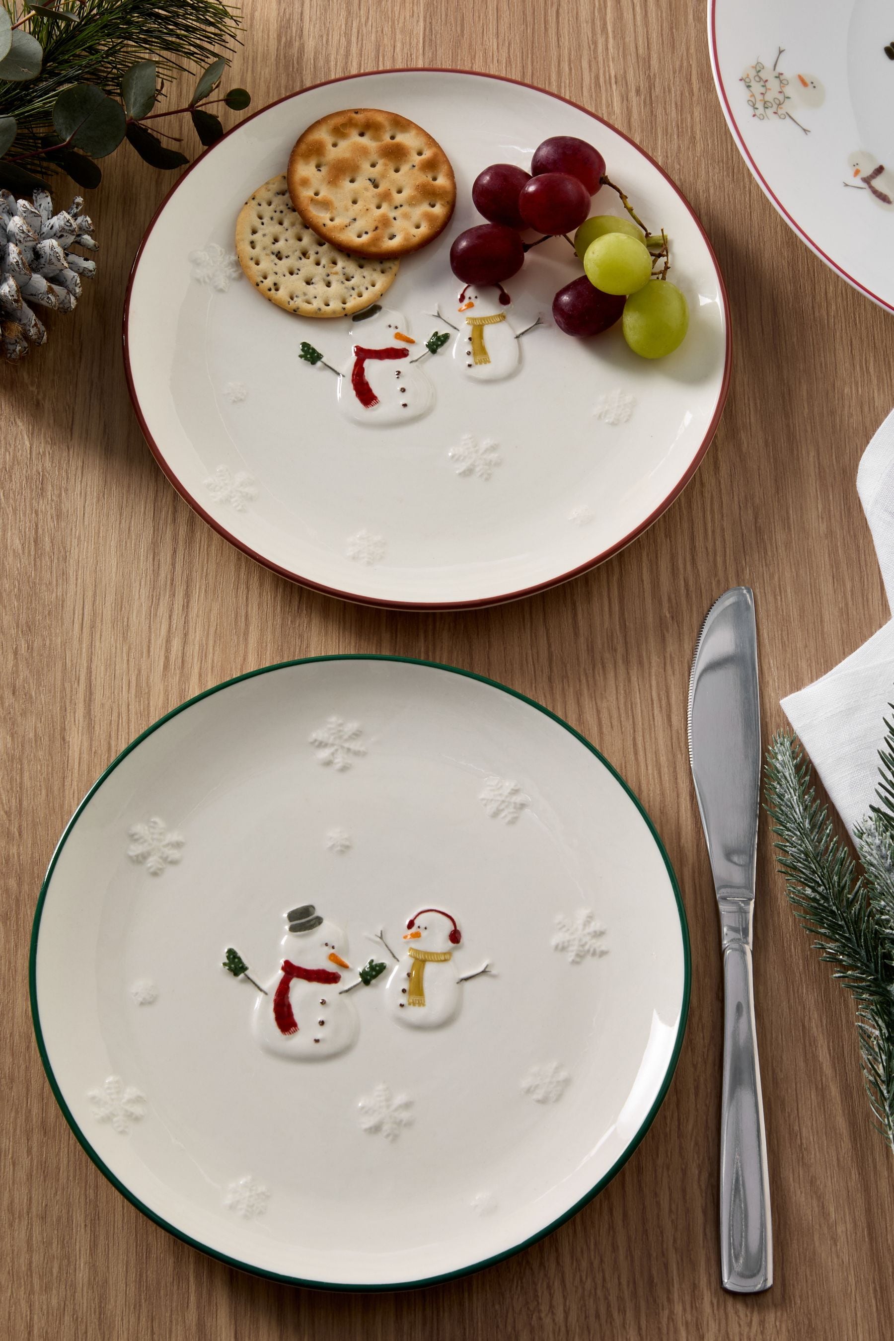 Buy White Christmas Snowman Side Plates Set of 2 from the Next UK online shop