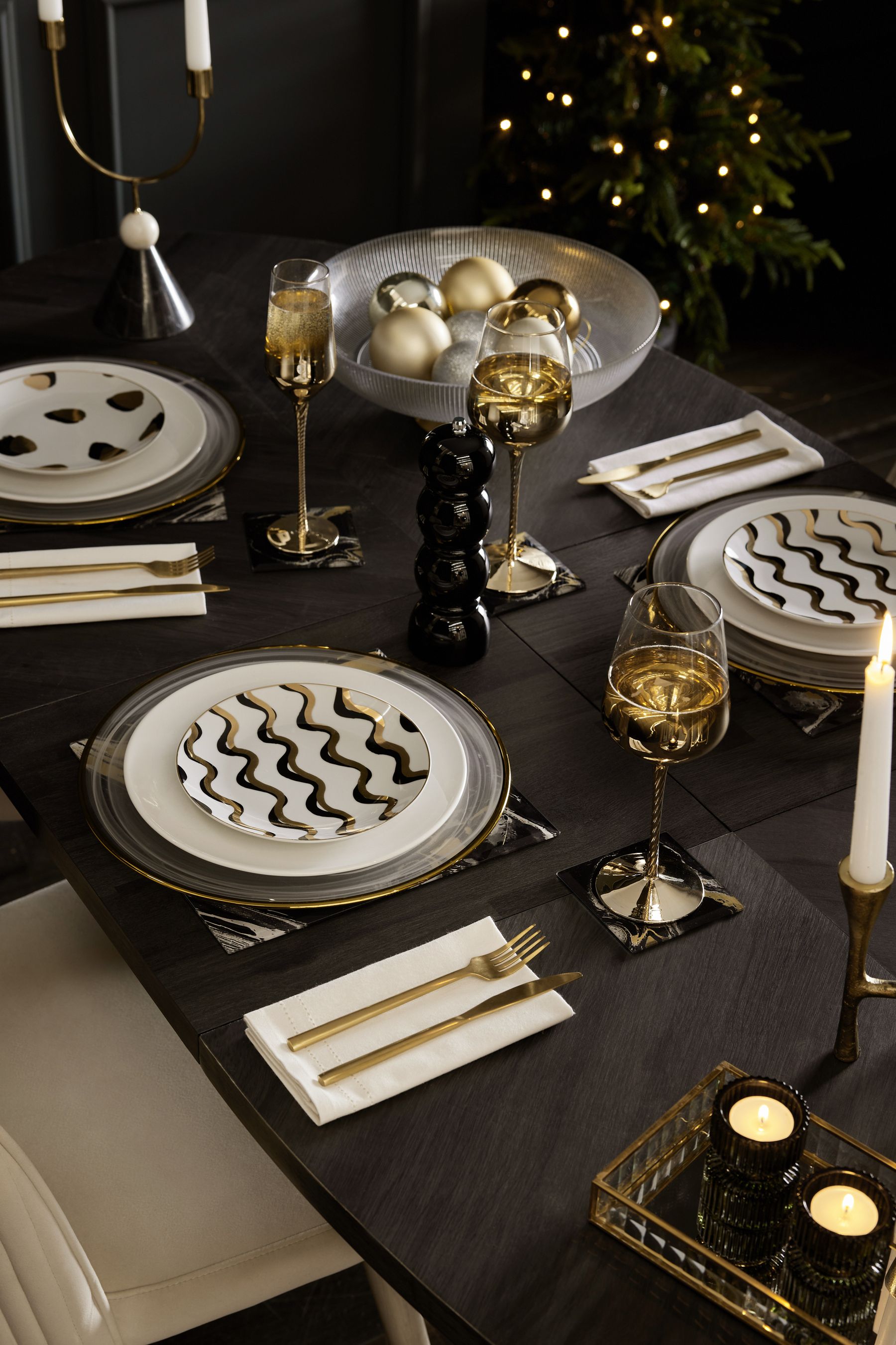 Buy Black White Patterned Side Plates Set of 4 from Next Luxembourg