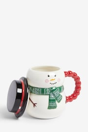 White Christmas Snowman Lidded Mug - Image 6 of 6