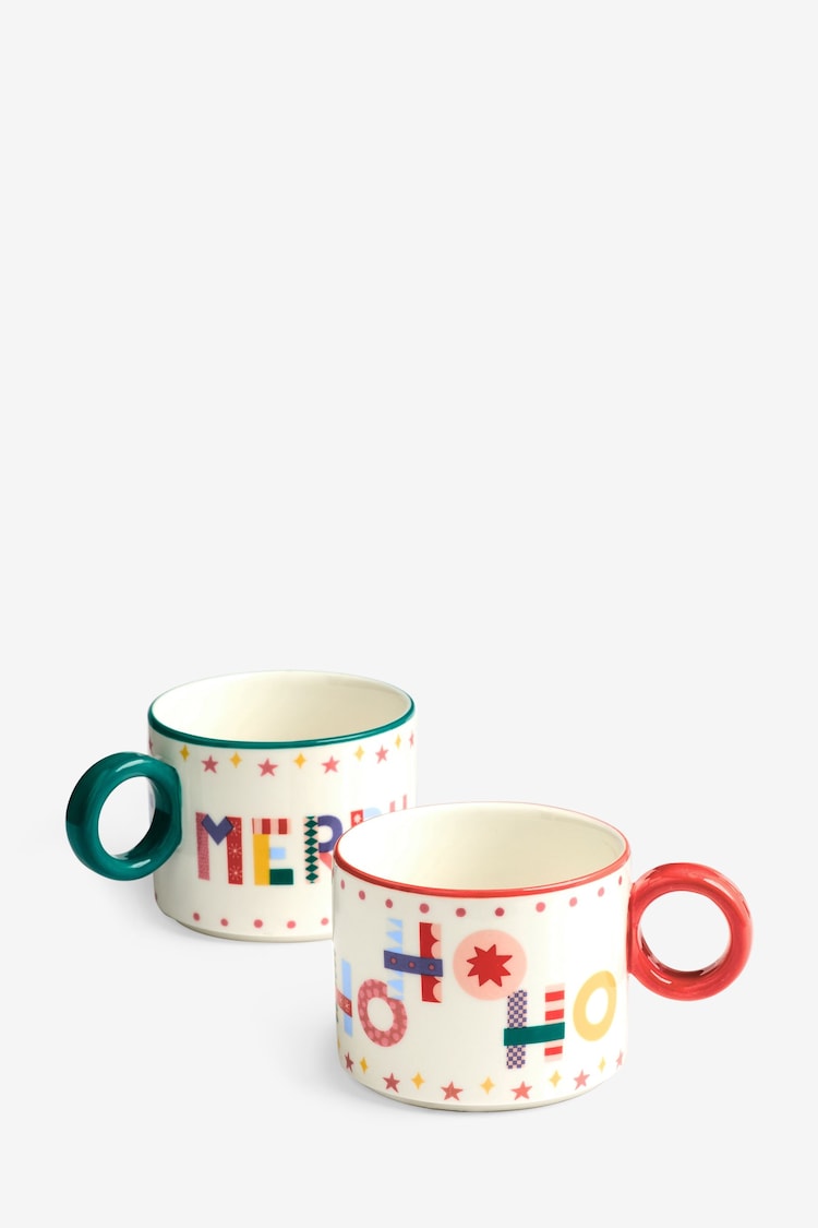 Set of 2 Multi Christmas Mugs - Image 5 of 5