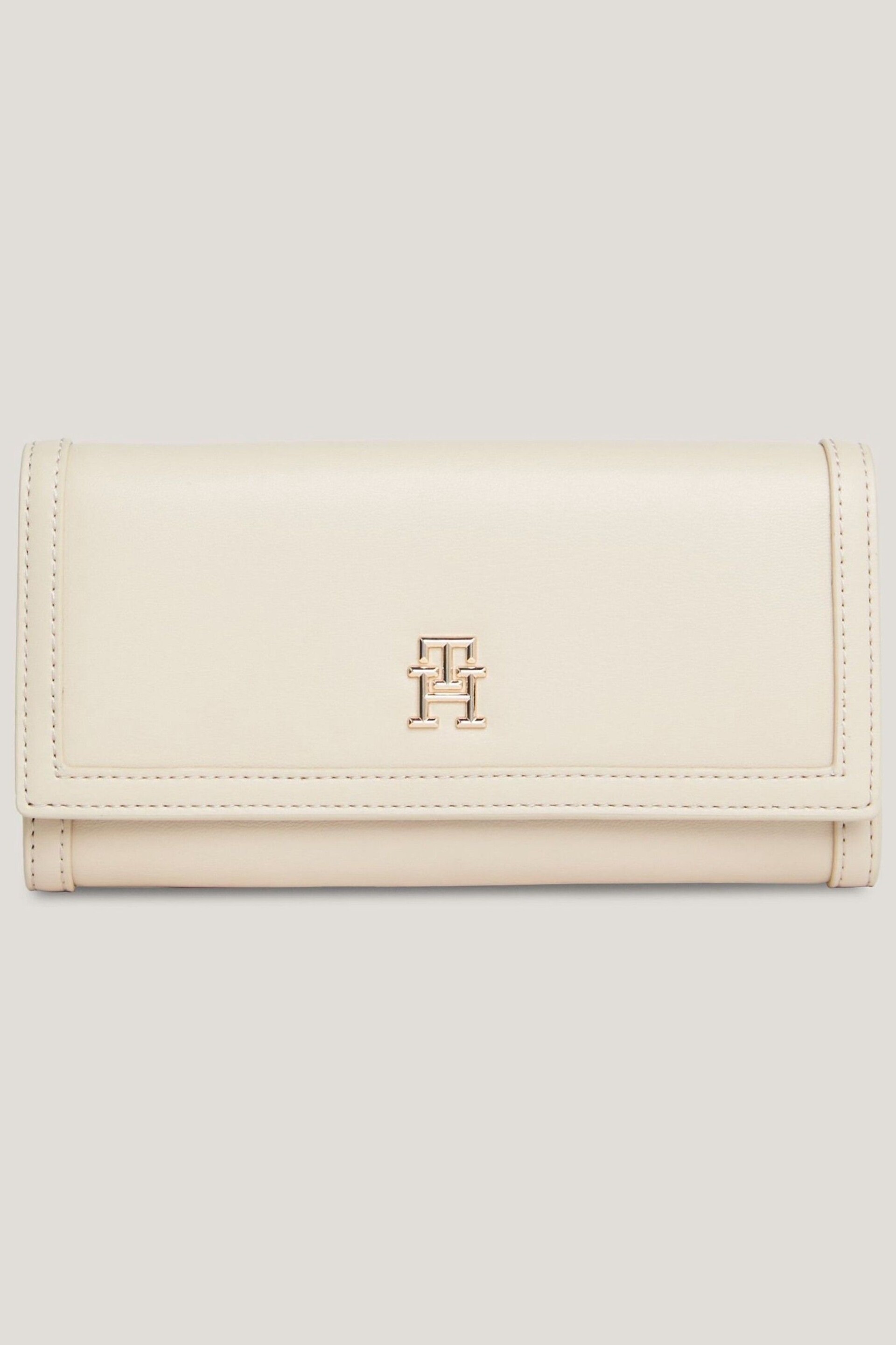 Tommy Hilfiger City Compact Flap Cream Wallet - Image 1 of 3