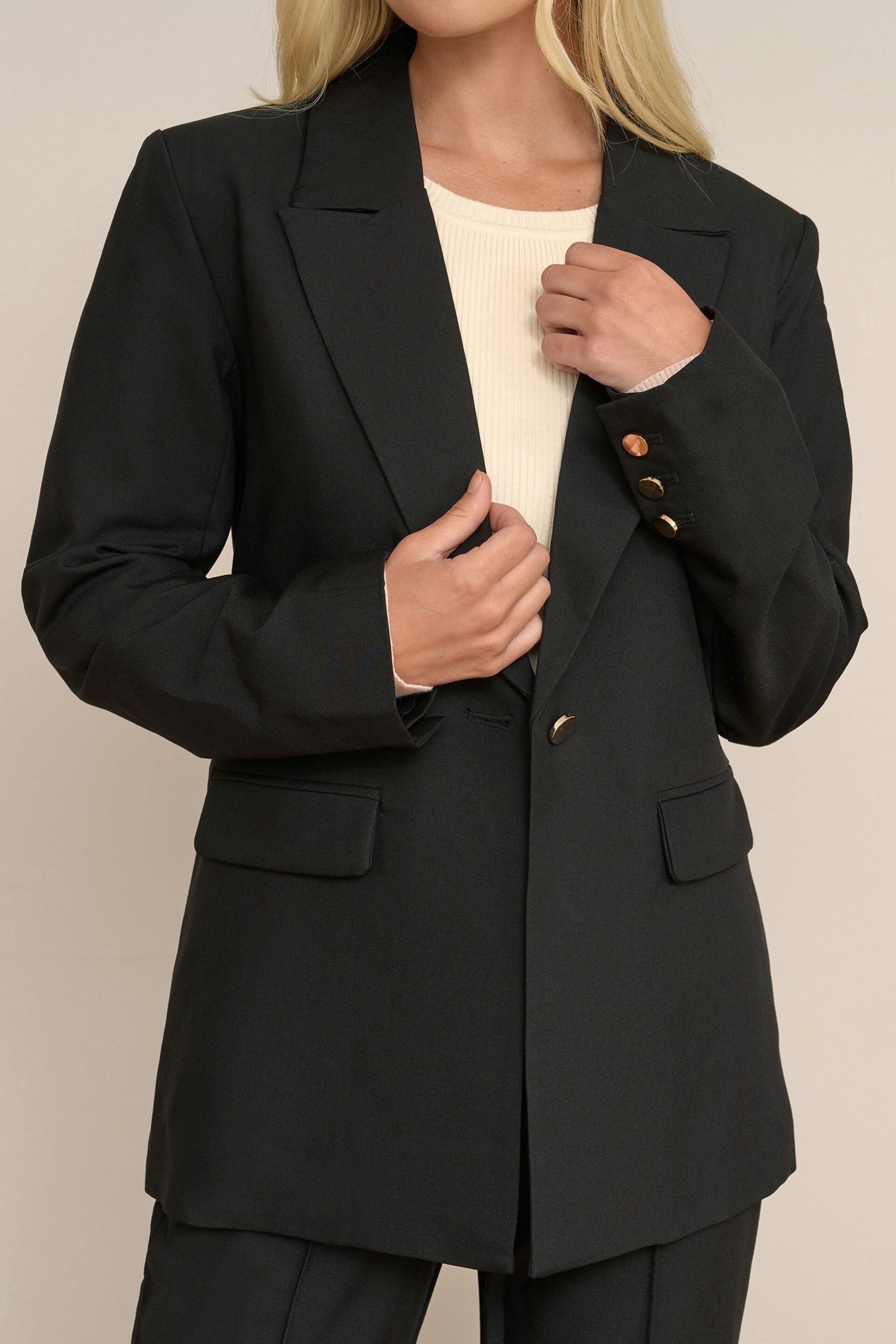 Society 8 Isabella Black 1 Button Blazer - Image 4 of 4