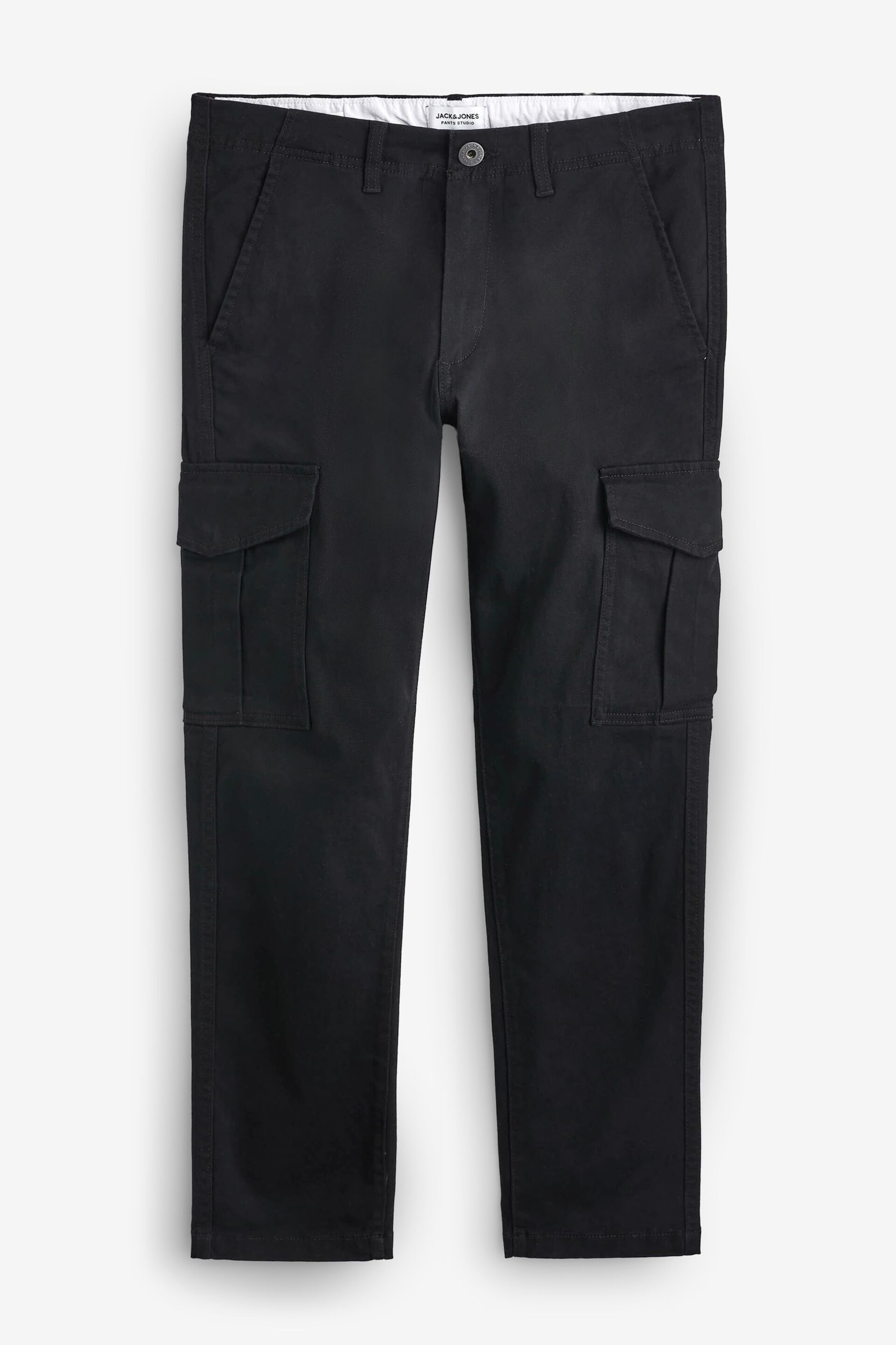 JACK & JONES Black Slim Leg Cuffed Cargo Trousers - Image 6 of 6