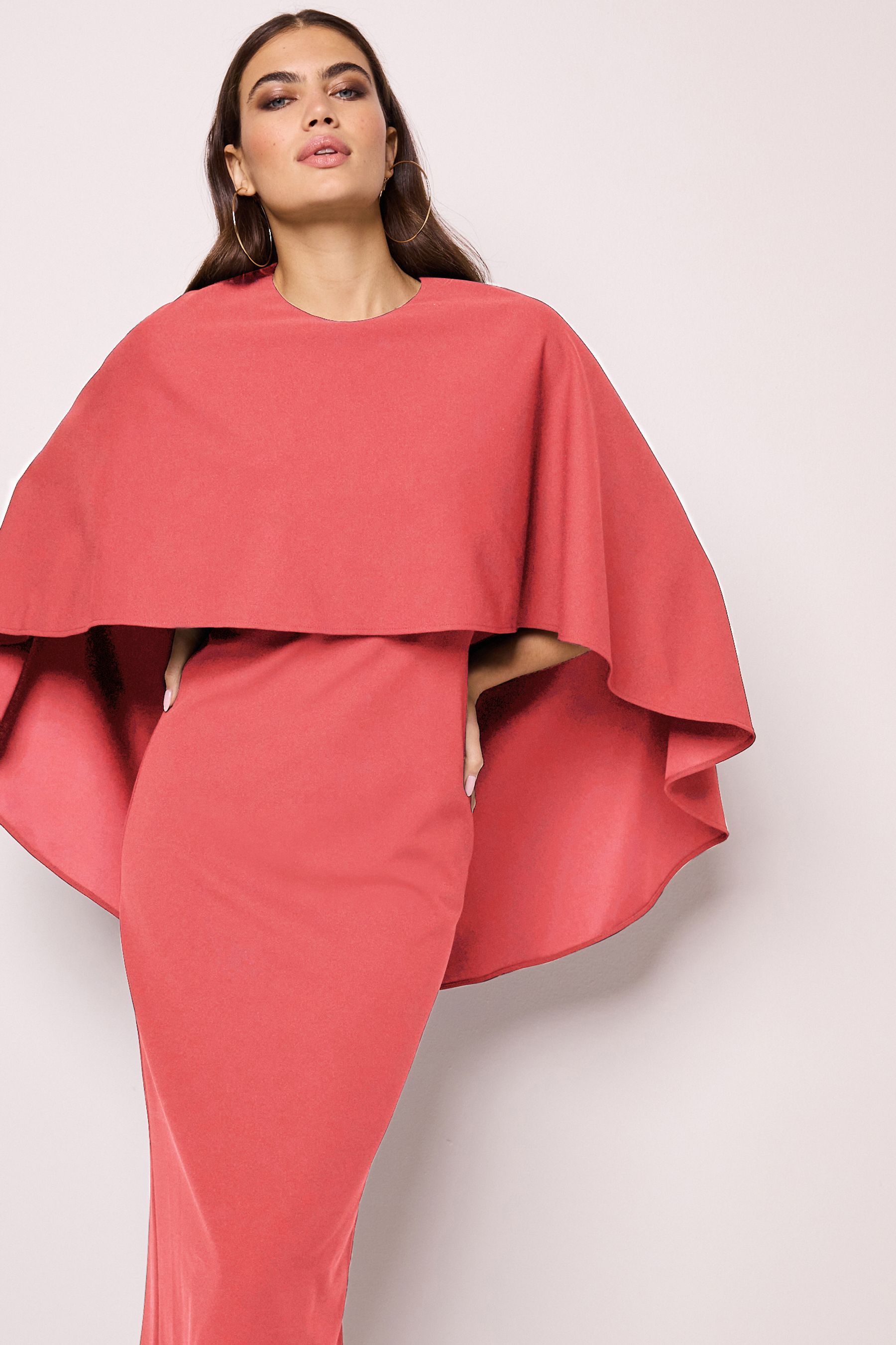 Coral cape dress deals