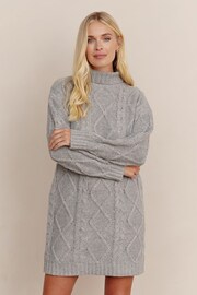 Society 8 Constance Grey Cable Knit Tunic Dress - Image 4 of 5
