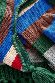 Boden Green Striped Knitted Hat and Scarf Set - Image 2 of 2