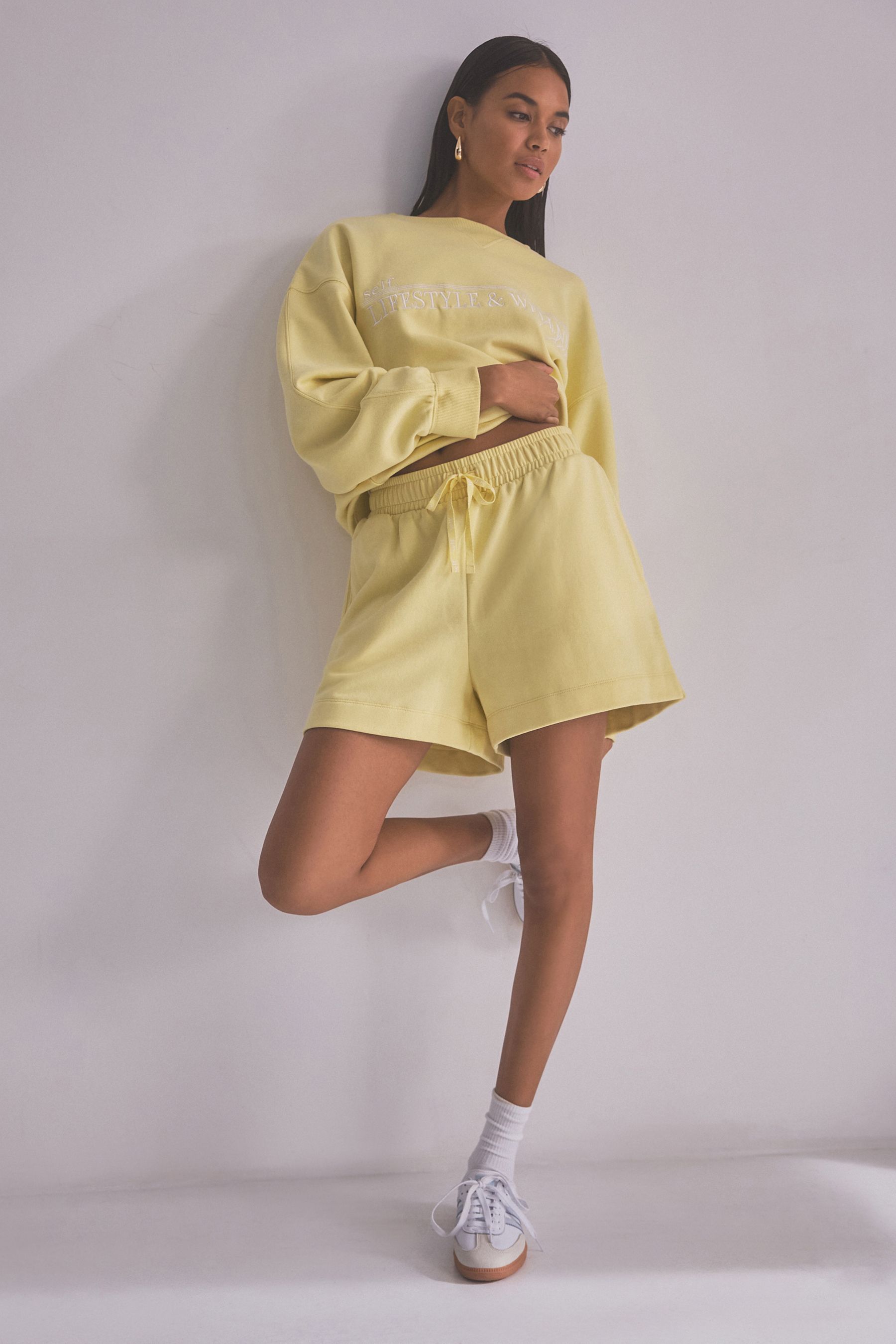 Yellow soft shorts store