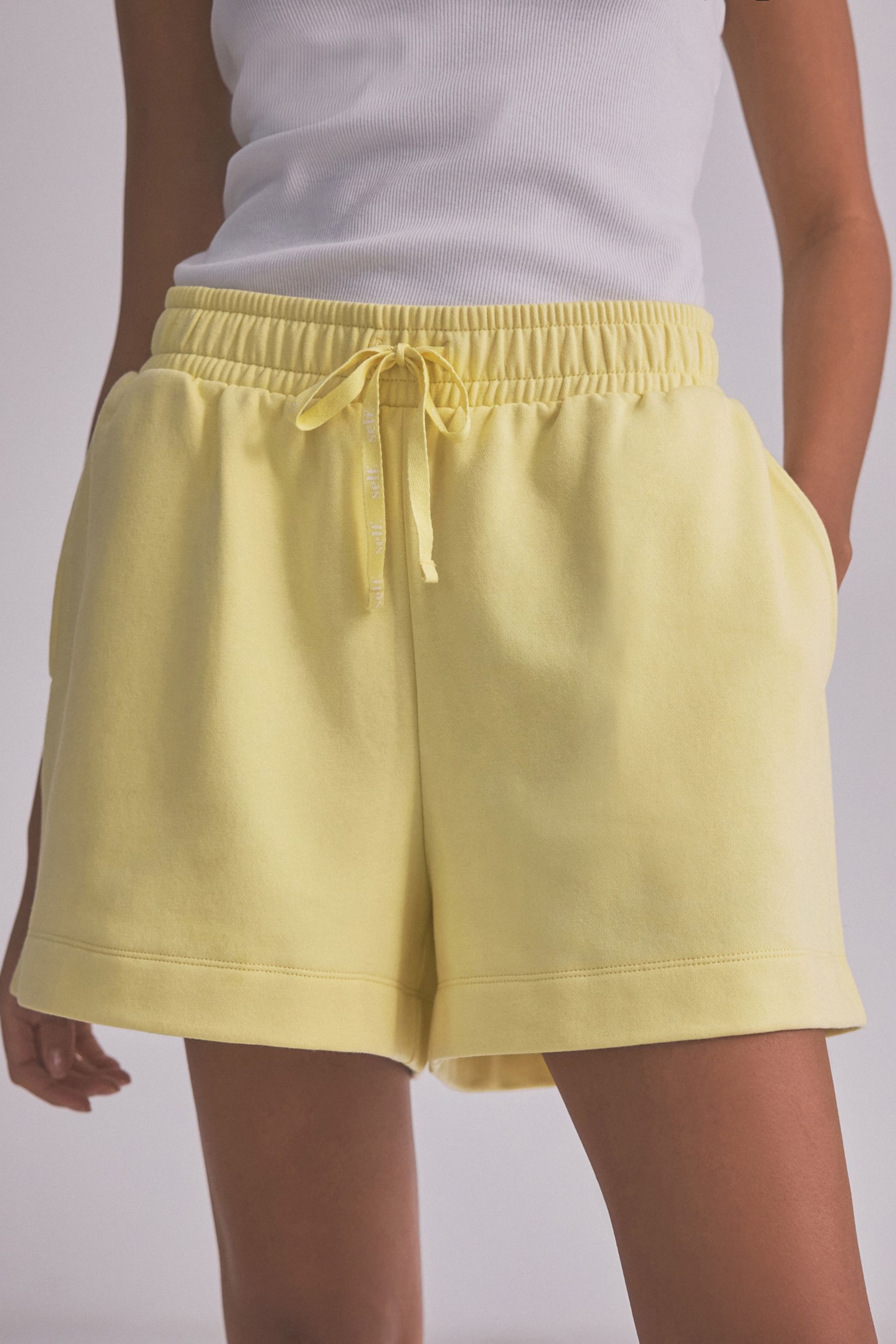 self. Yellow Sweat Shorts - Image 3 of 9