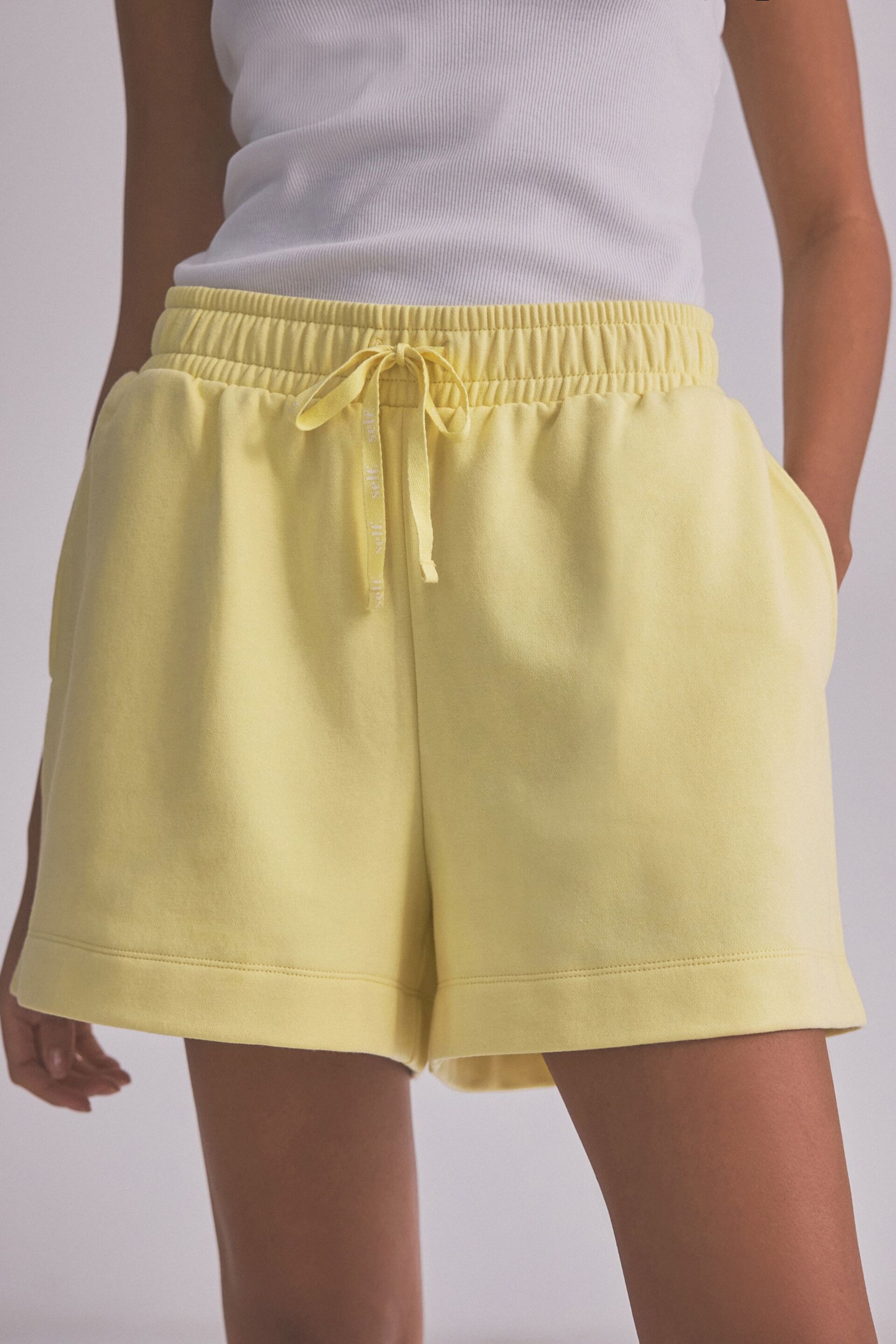 self. Yellow Sweat Shorts - Image 4 of 9