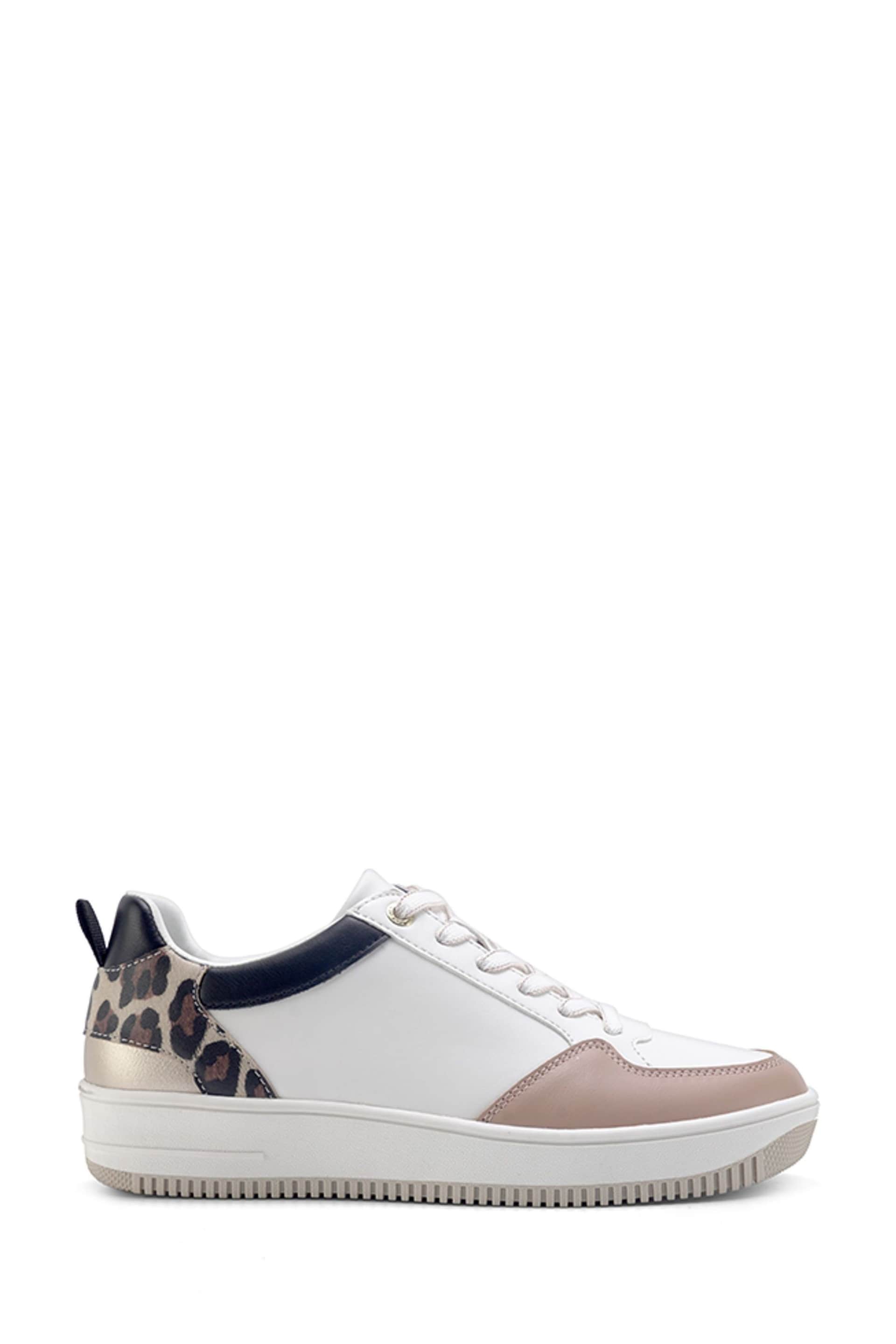 Nine West Womens 'Sileo' White Trainers with Leopard - Image 1 of 3