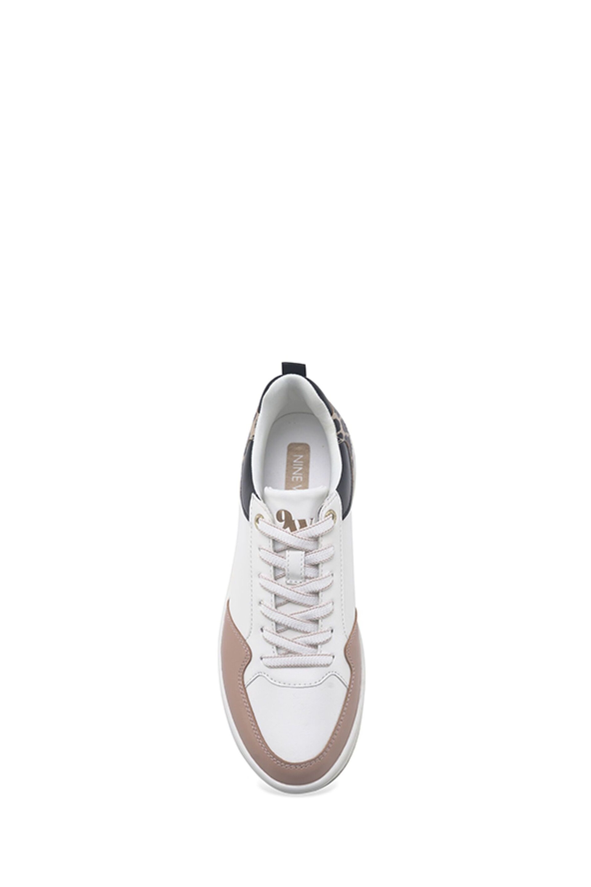 Nine West Womens 'Sileo' White Trainers with Leopard - Image 3 of 3
