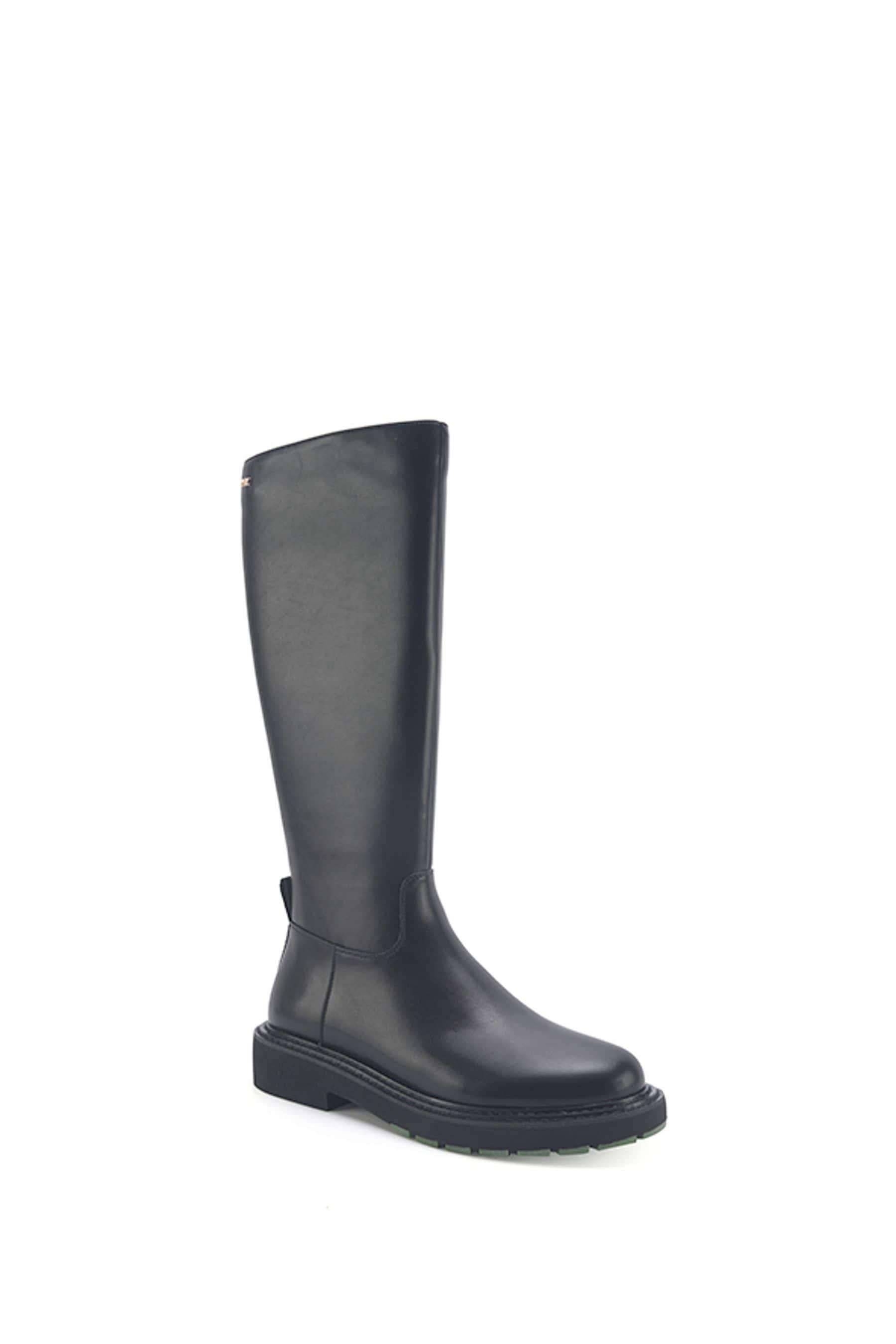 Nine west black leather knee high boots sales