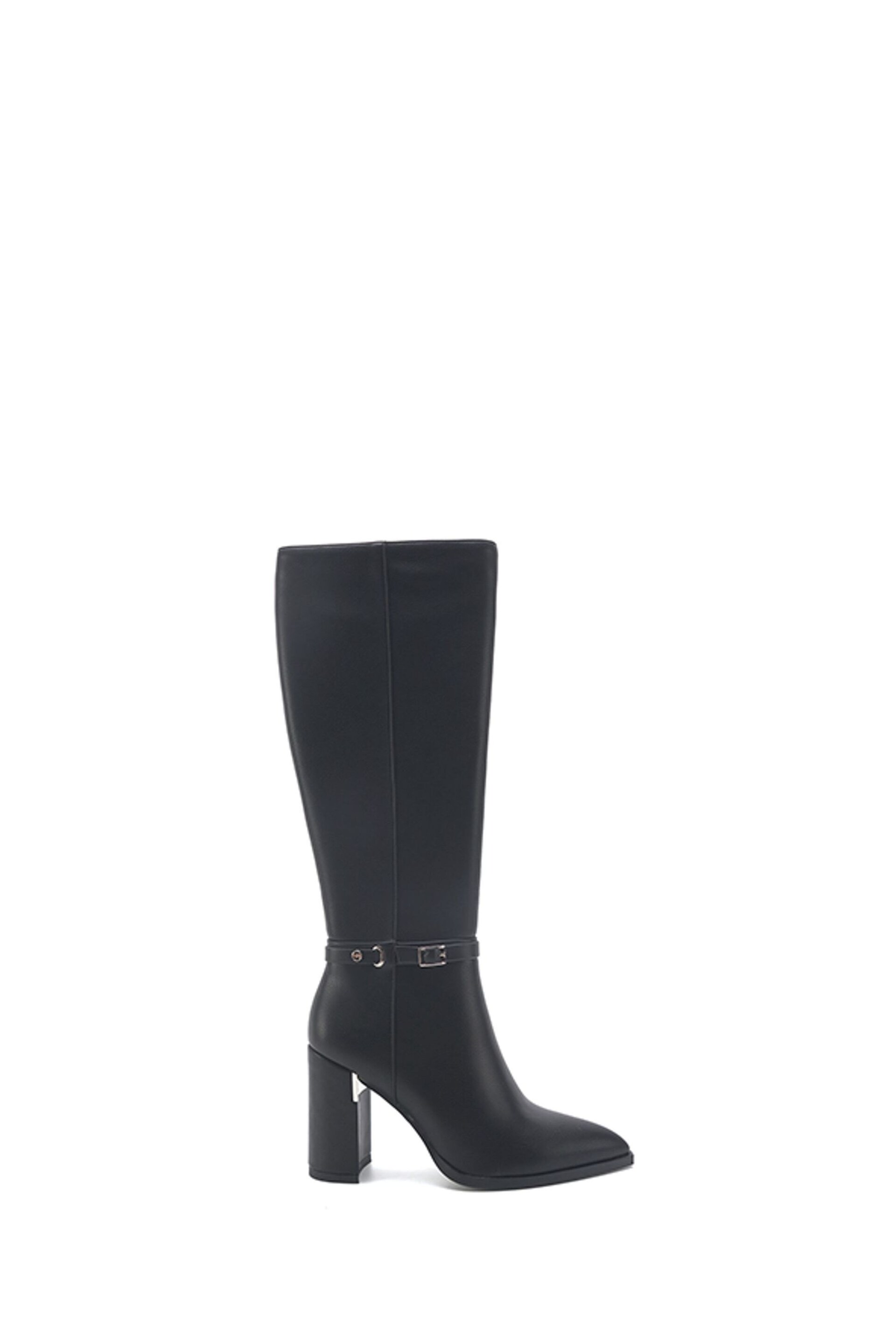 Nine West Womens 'Esora' Block Heel Knee High Black Boots with Zipper - Image 1 of 2