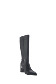 Nine West Womens 'Esora' Block Heel Knee High Black Boots with Zipper - Image 2 of 2