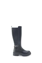 Nine West Womens 'Forlove' Flat Lug Sole Knee High Black Boots - Image 1 of 2