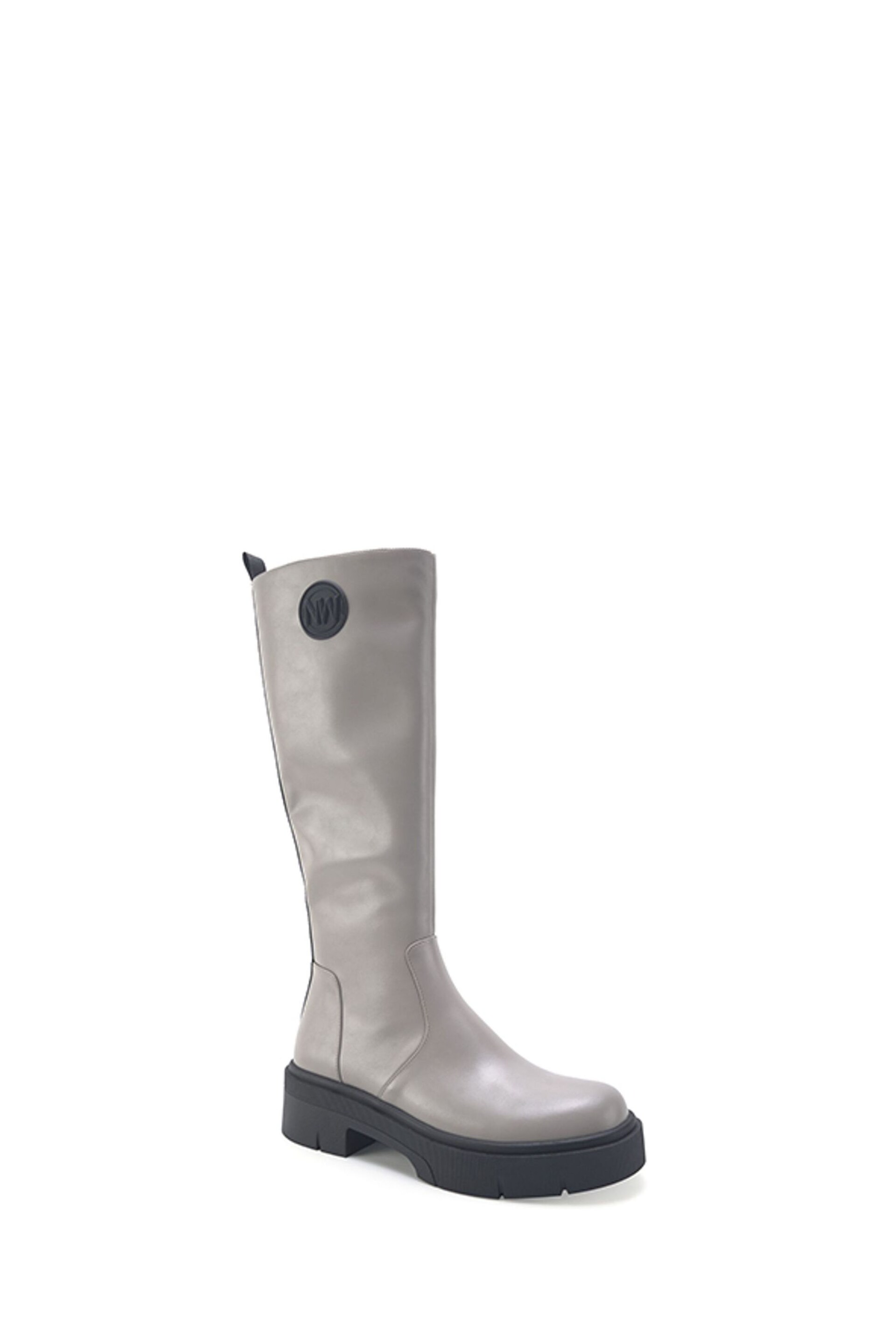 Nine West Womens 'Formina' Grey Flat Lug Sole Knee High Boots - Image 1 of 2