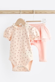 Pink/White Baby Top And Leggings Set - Image 1 of 15