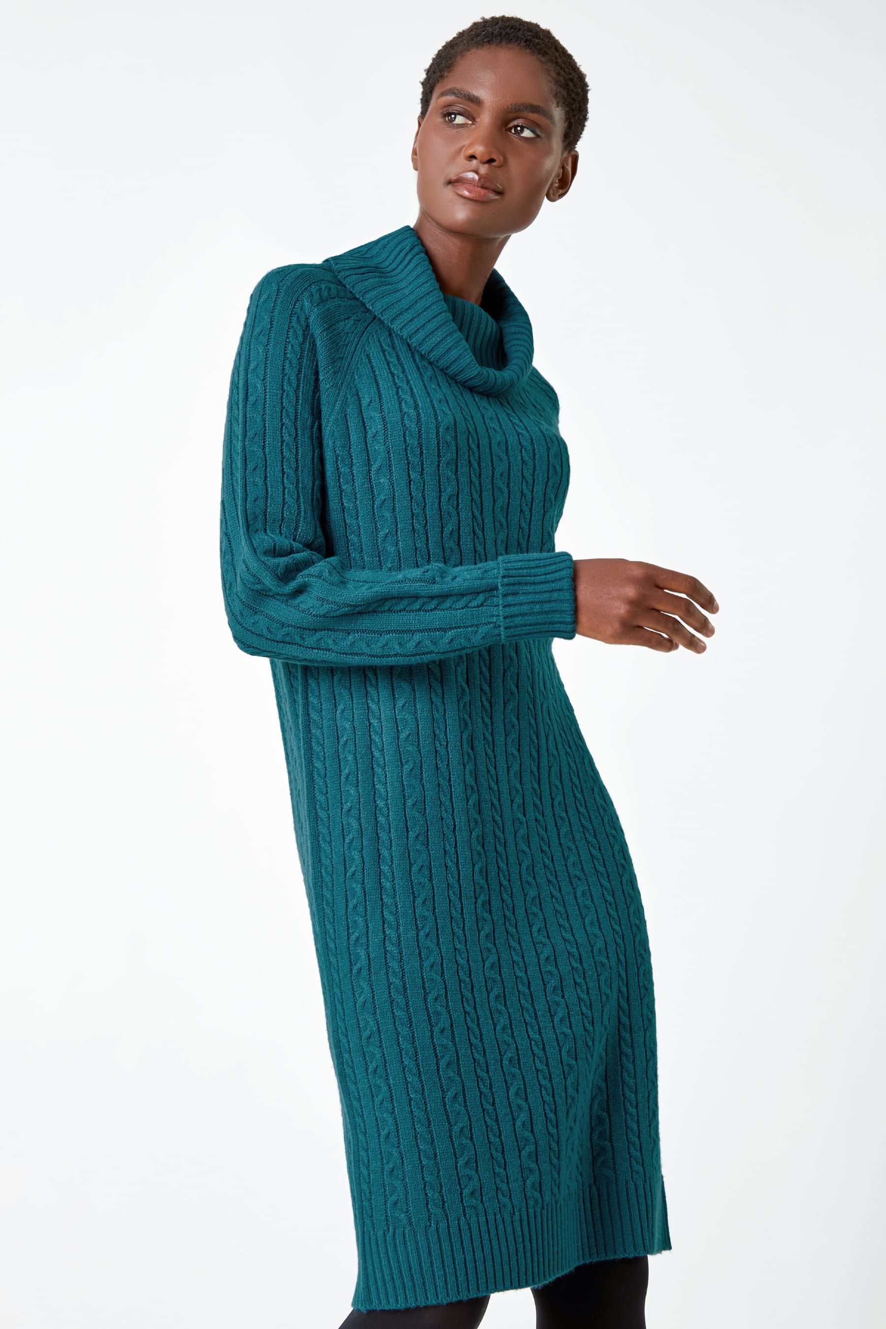 Roll neck knit jumper dress outlet