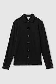 Reiss Black Forbes Merino Wool Button-Through Cardigan - Image 2 of 5