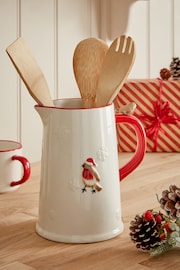 Natural Christmas Robin Jug - Image 2 of 6