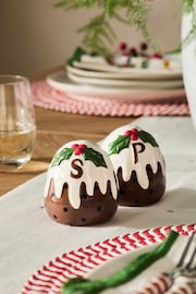 Natural Set of 2 Christmas Pudding Salt and Pepper Shakers - Image 1 of 3