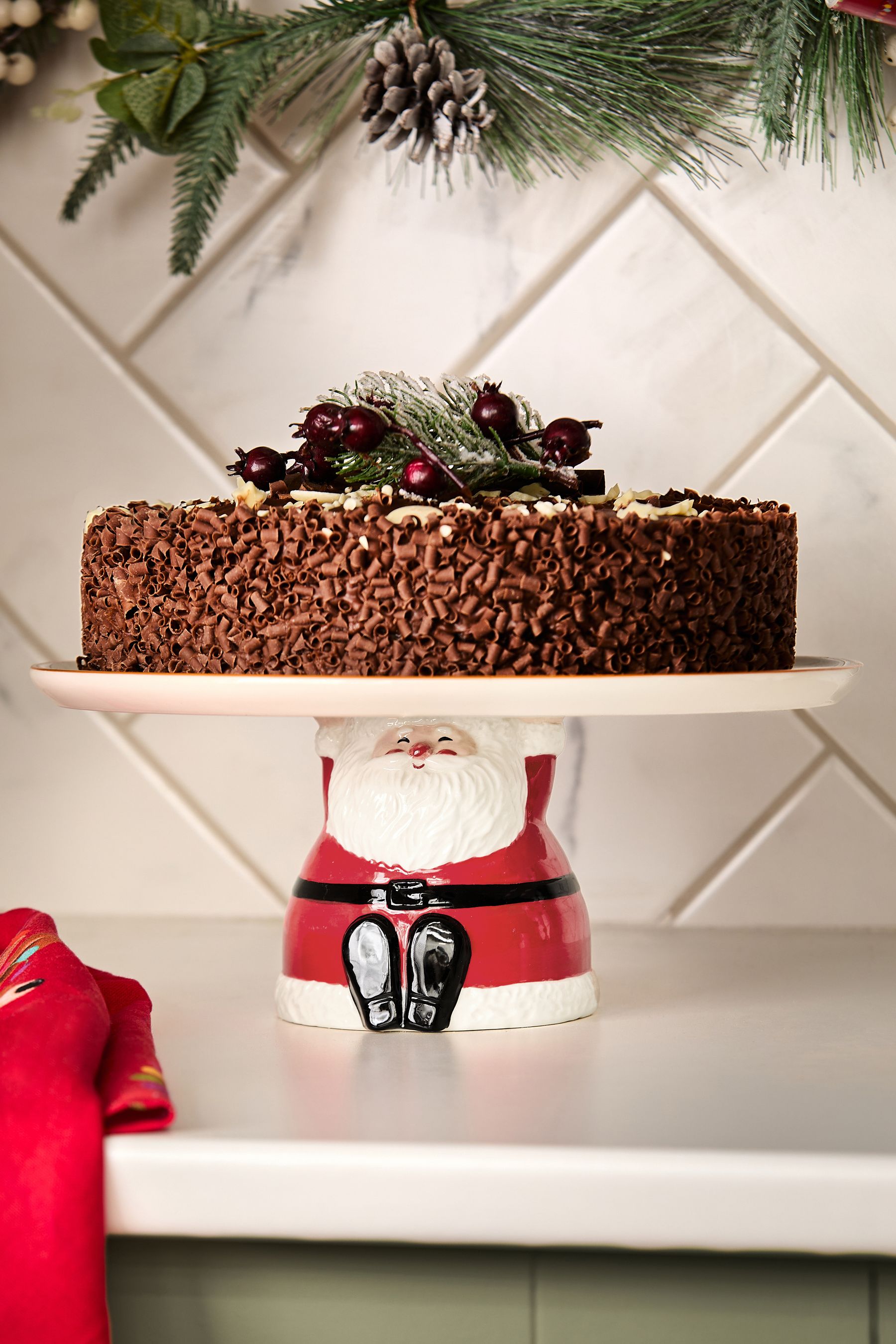 Red Santa Cake Stand