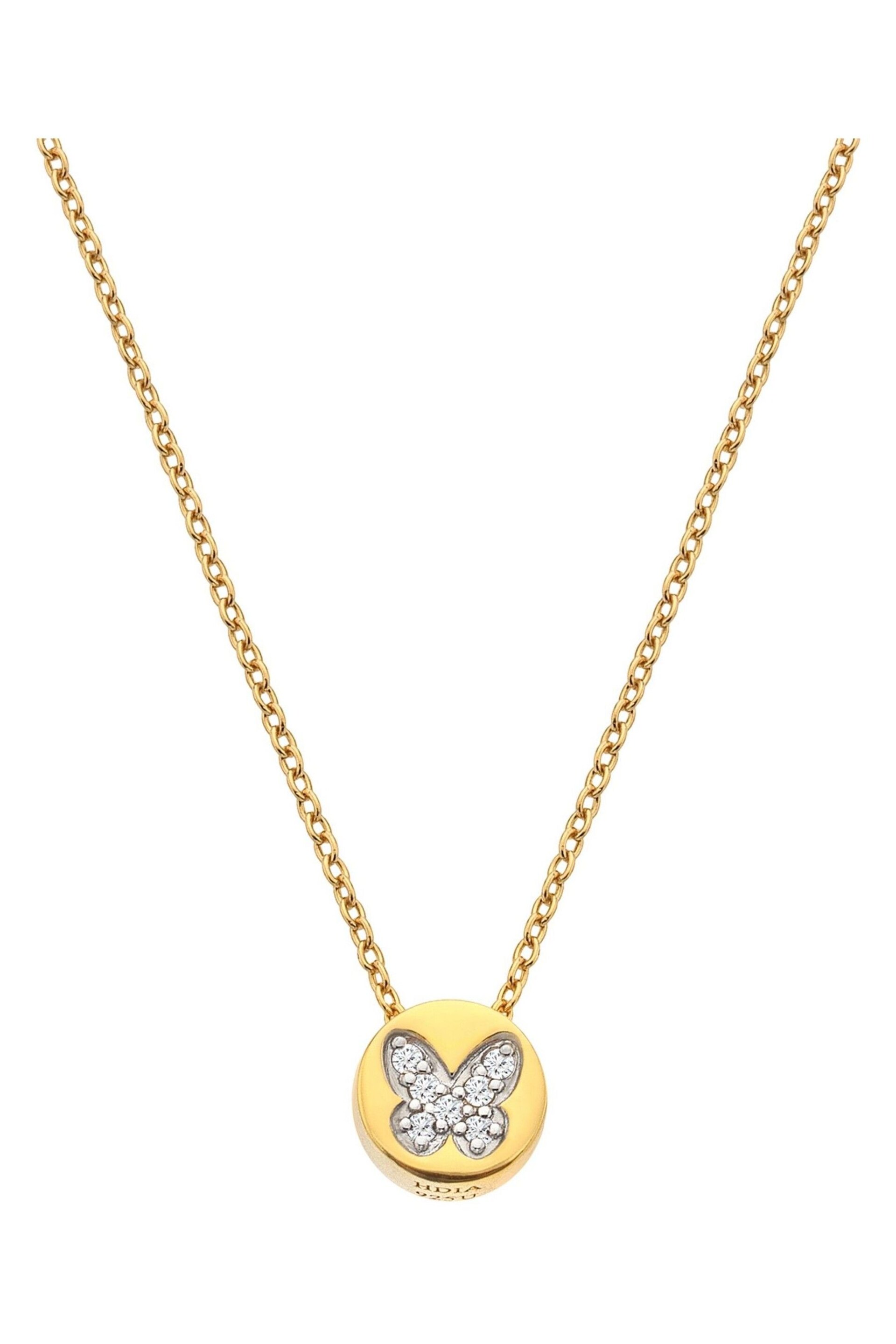 Hot Diamonds X JJ Gold Tone Butterfly Necklace - Image 1 of 3